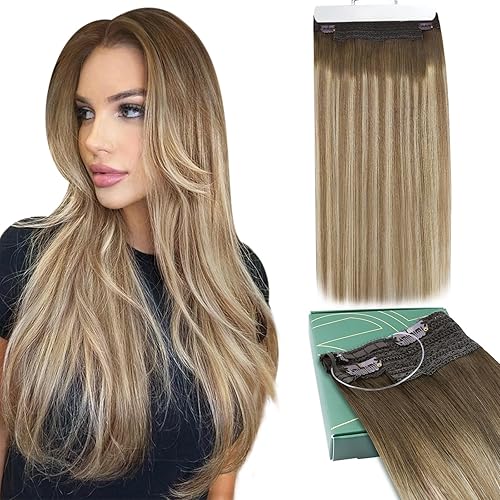 Ugeat Extensiones invisibles de cabello humano con clip, con alambre invisible transparente, diadema secreta, extensiones de cabello con alambre, Ugeat Extensiones invisibles de cabello humano con clip, con alambre invisible transparente, diadema secreta, extensiones de cabello con alambre,