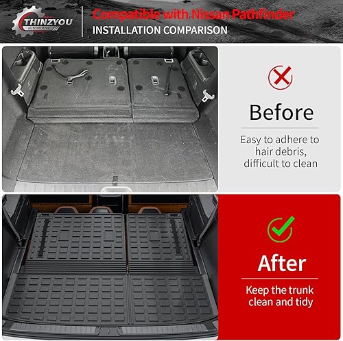 Miniatura 2 de Alfombrilla de carga compatible con Nissan Pathfinder 2022 2023 2024, forro de carga TPE para todo tipo de clima, accesorios Pathfinder 2023