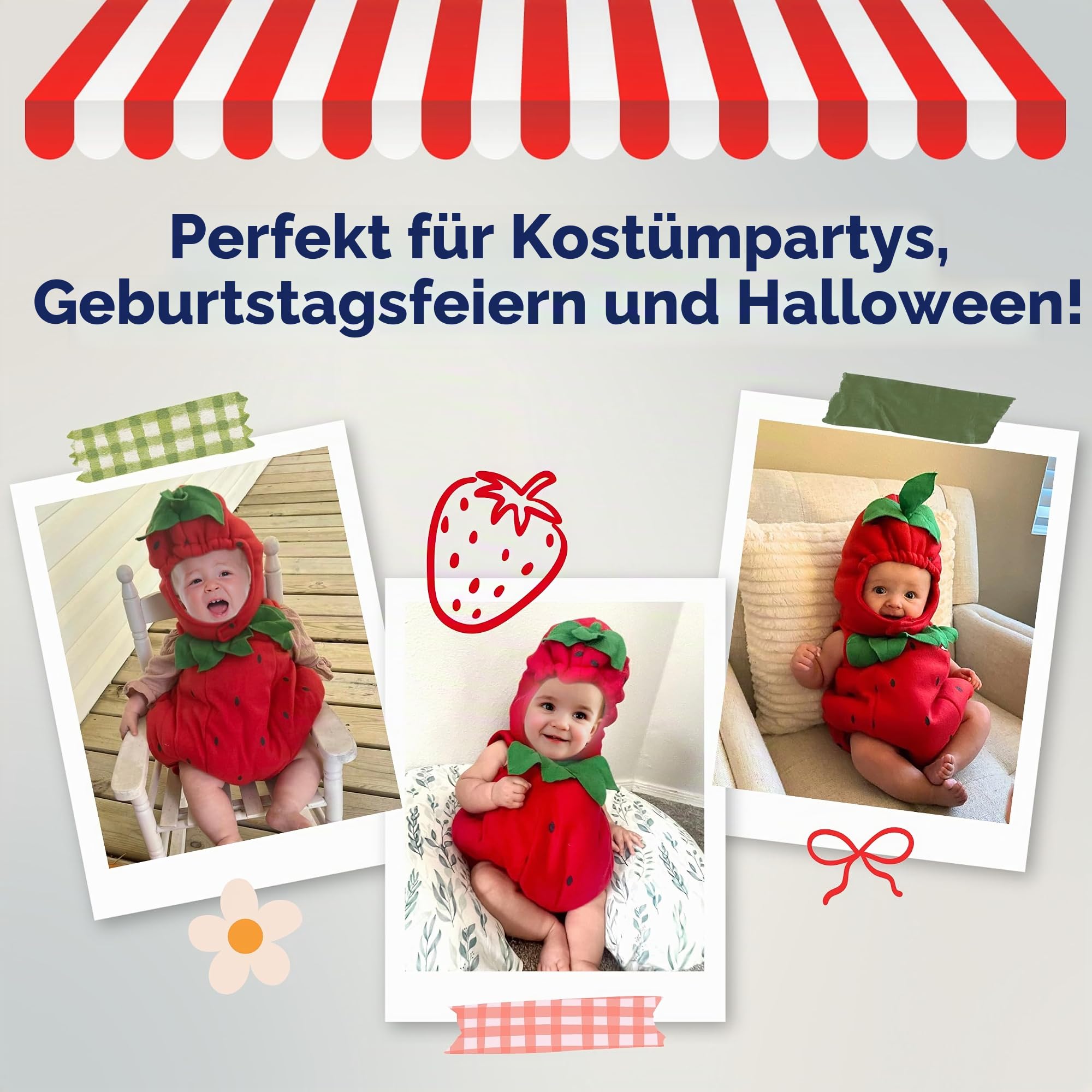 Dress Up America Süßes Baby-Erdbeer-Kostüm