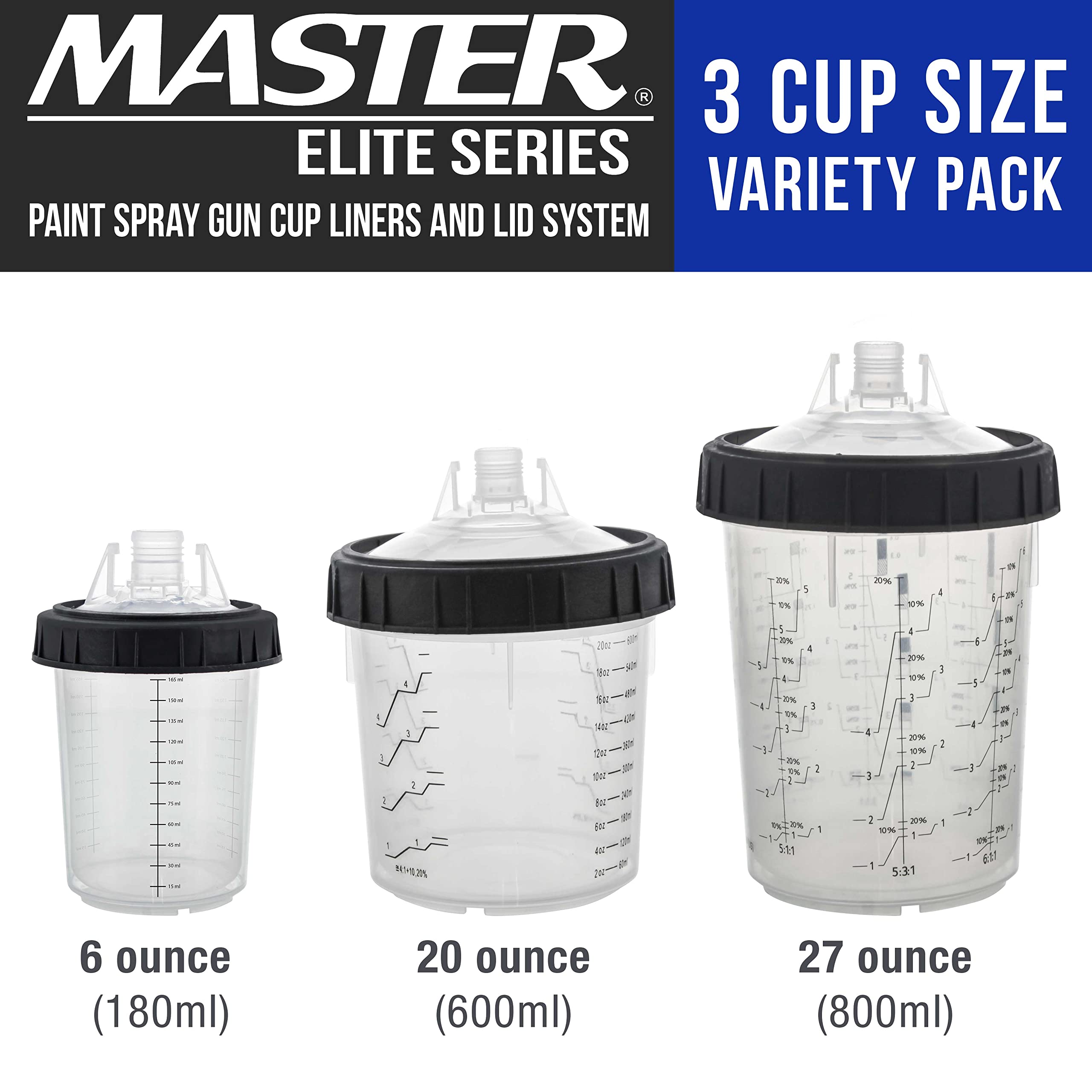 7/o - Finance Aster Paint Syste 3 Cup Size 6 Oz, 20 Oz, 27 Oz - Foto 5