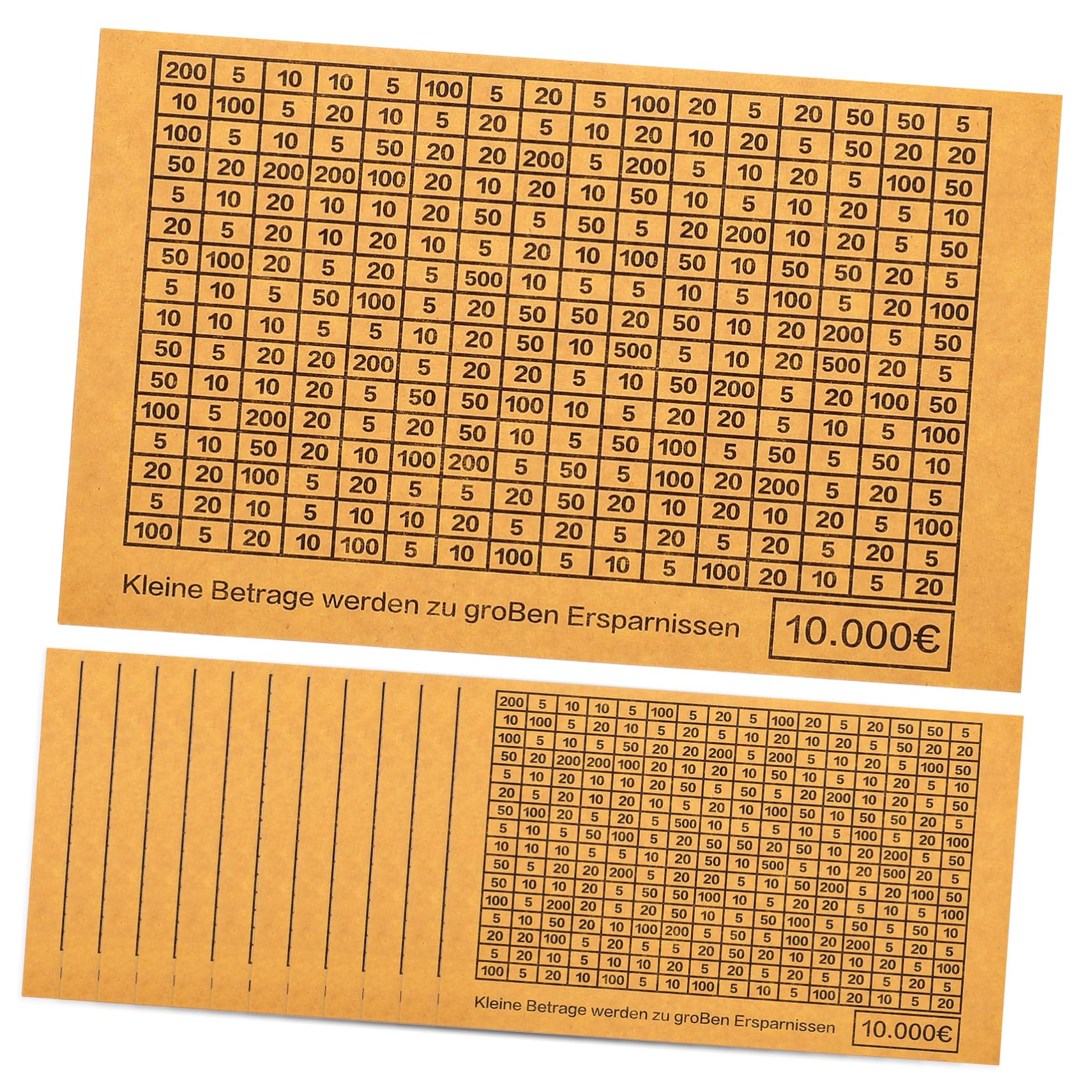 SUPVOX 20Sheets Euro Savings Box Stickers Numbered Labels for Coin Bank Tracking DIY Money Challenge Decals Friendly Budgeting Stickers for Teaching Saving Skills