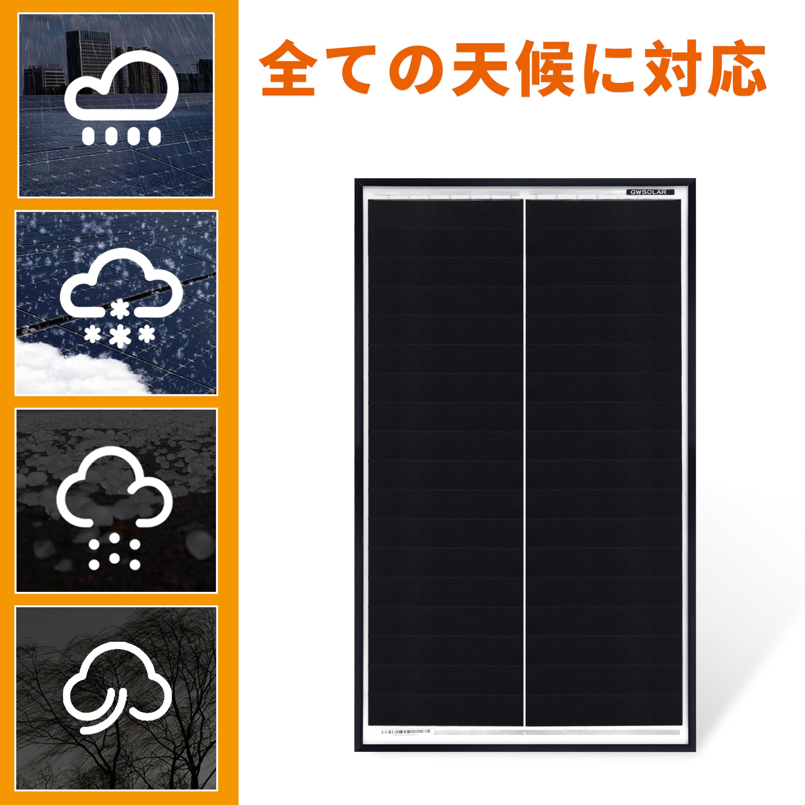 ソーラ様 Amazon | GWSOLAR 24W太陽光パネル【12V充電用/1.2A/逆流防止