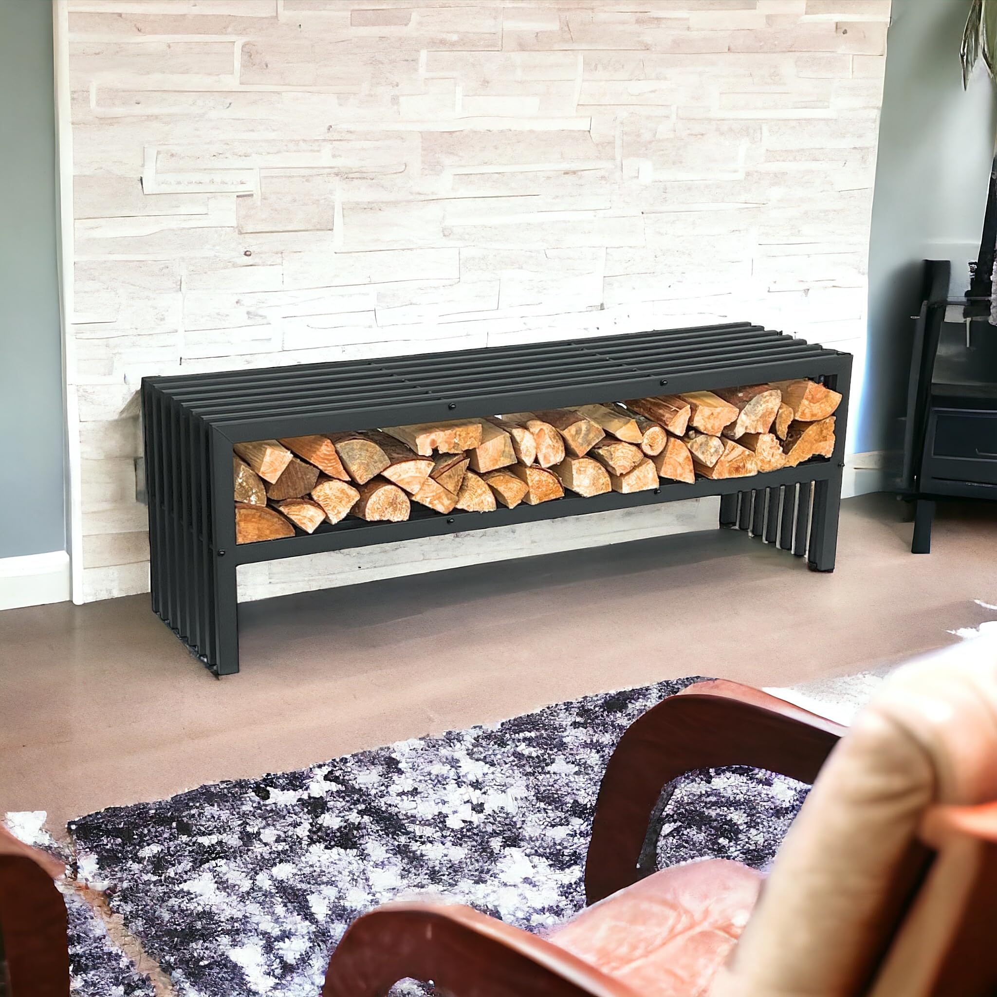 kaminholz aufbewahrung bank DanDiBo Kaminholzregal Innen mit Sitzbank Metall Schwarz Kaminholzständer mit 96497 Brennholzregal 150 cm Kaminholzhalter Garten woom 24 Anzahl der Boxen:14 Boxen Schraubzwingenhalter – Bagaluten Werkstatt