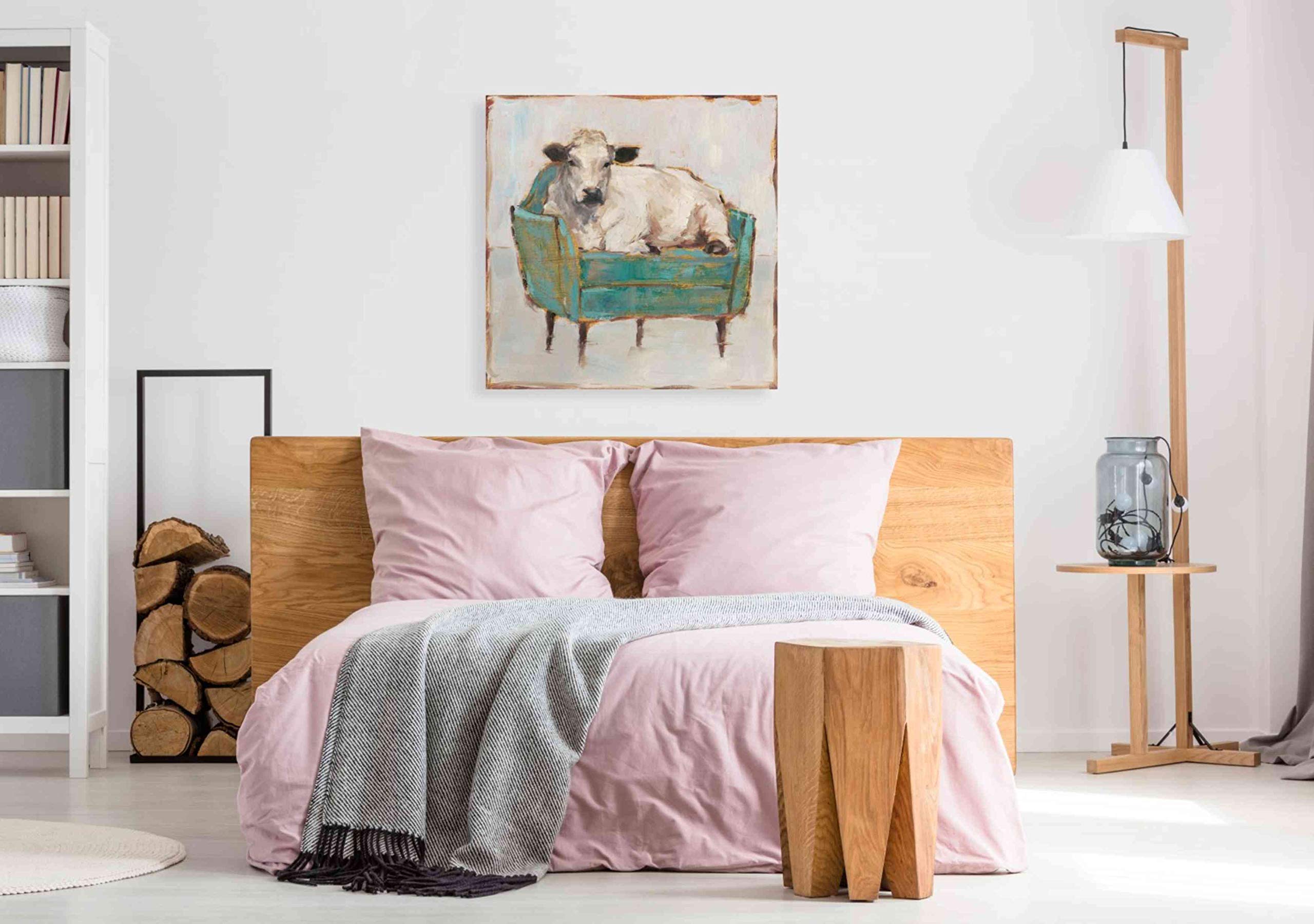 Epic Graffiti 'Moo-ving In I' by Ethan Harper, Canvas Wall Art, 37"x37"