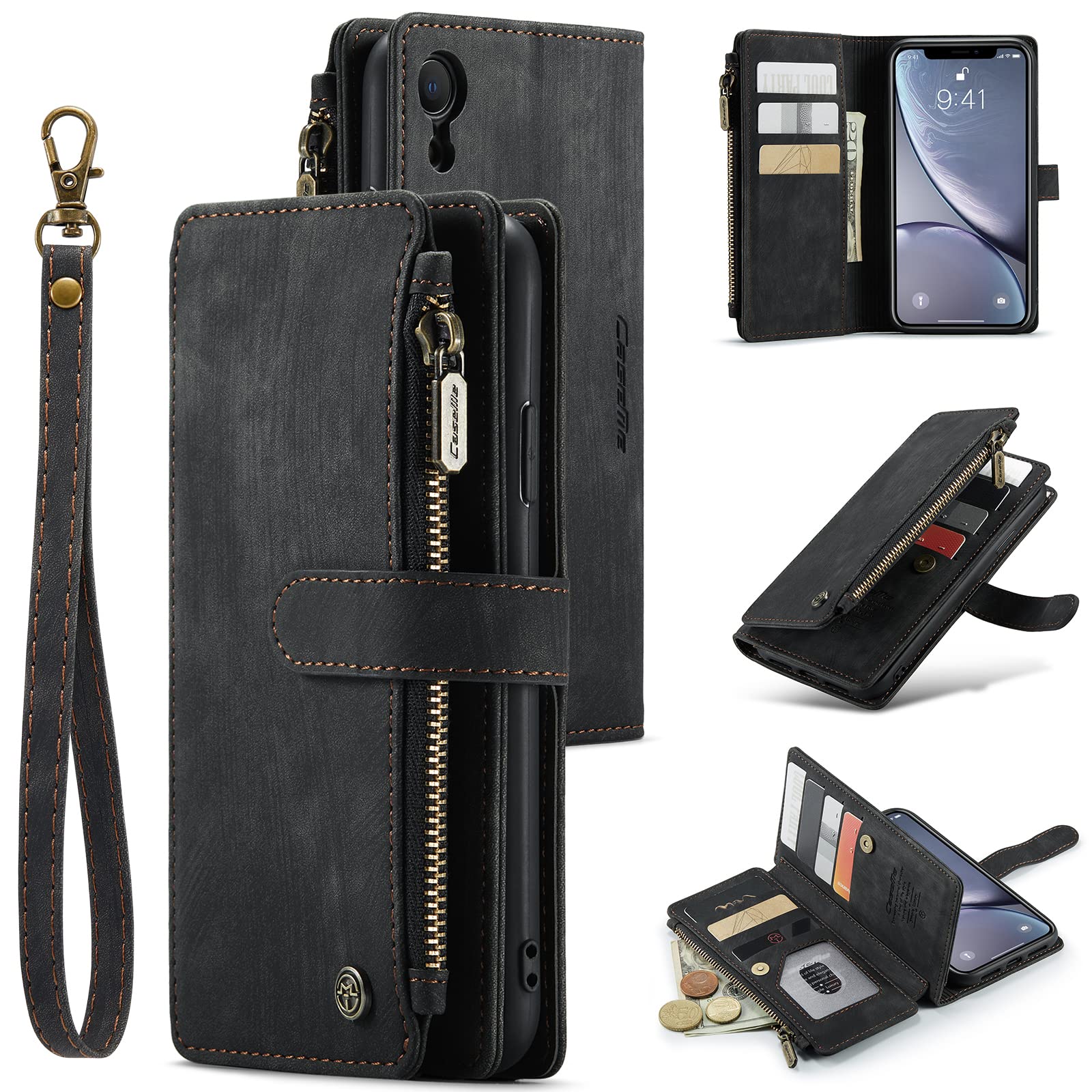 UEEBAI Wallet Case For Samsung Galaxy Z Fold 6 5G, Premium Handmade PU Leather Phone Case Card