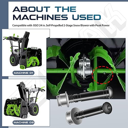 Miniatura 4 de Pasador de cizalla para soplador de nieve compatible con EGO Power+ ASP2400D soplador de nieve de 2 etapas (2)