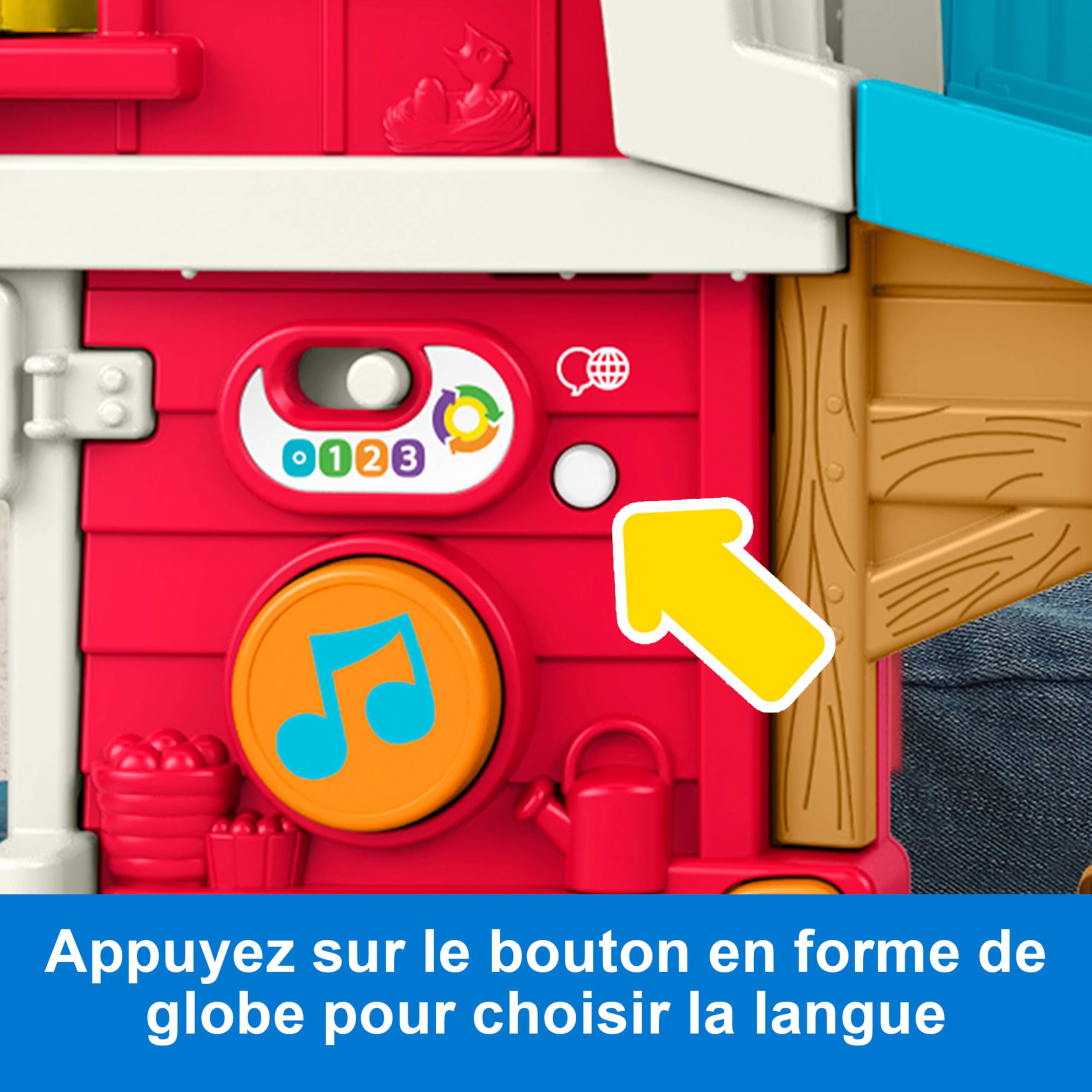 Fisher-Price Little People - Fattoria Animali Felici, Set con Personaggi e Amici Animali, Tante Canzoni, luci e Frasi, Versione Italiano +UK+FR+DE, Giocattolo per Bambini, 1+ Anni, JGX08