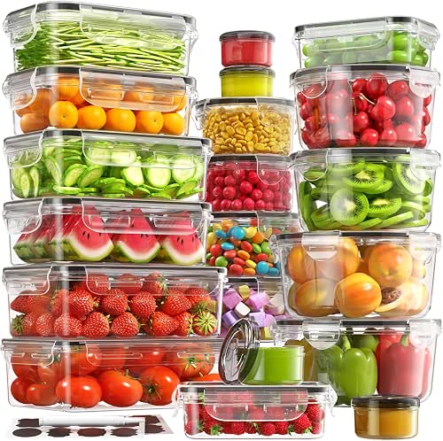 BiuLeon 40 PCS Food Storage Containers with Lids Airtight (20