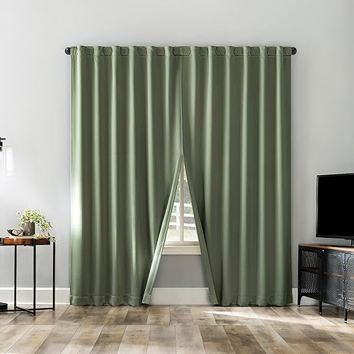 Miniatura 9 de Sun Zero Belize - Juego de 2 paneles de cortinas plisadas con cierre magnético, calidad de teatro, 100 % opacas, 52 x 63 pulgadas, color verde salvia