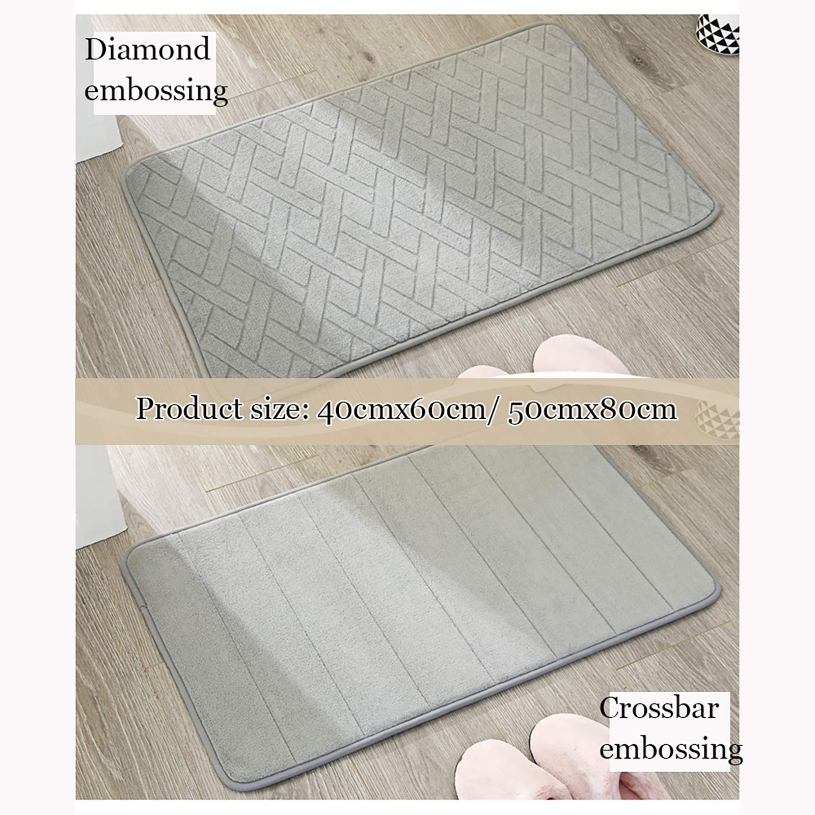 Zerbino Memory Foam corallo del panno antiscivolo bagno Mat molle eccellente microfibra Bath Mat Lavabile in lavatrice Bagno Tappeti assorbente eccellente spessa e resistente Bagno Tappeti,2,50cmx80cm