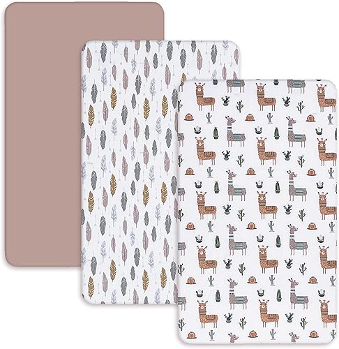 Miniatura 8 de AMROSE Paquete de 3 sábanas de cuna suaves celestiales, juego de sábanas de microfibra para bebés y niñas, suave al tacto, sábana portátil para