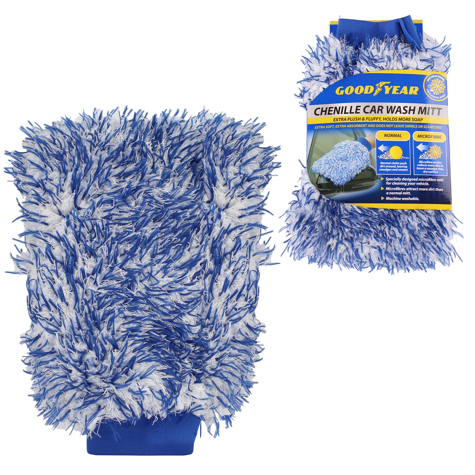 Goodyear Chenille Luxury Wash Glove, Gy904013 5055441452234
