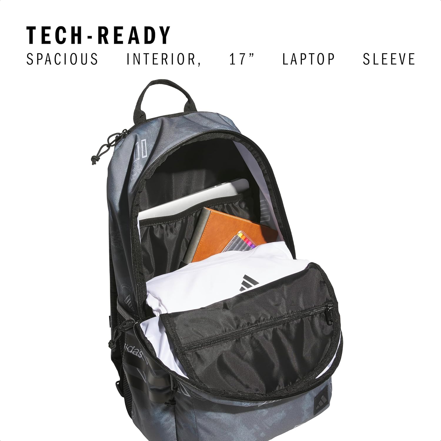 adidas Classic 3-Stripe Backpack for Laptop, School and Travel, 28L