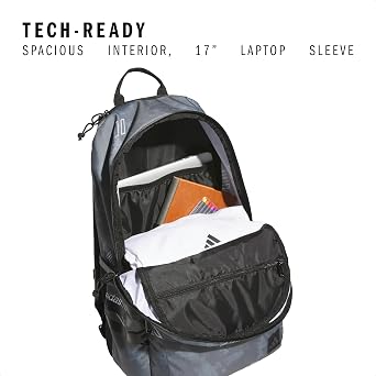 adidas Classic 3-Stripe Backpack 5.0 | Padded 16-In. Laptop Sleeve, Multiple Organizer Pockets, Water-Bottle Pockets, Durable Build, School Gym & Travel Ready