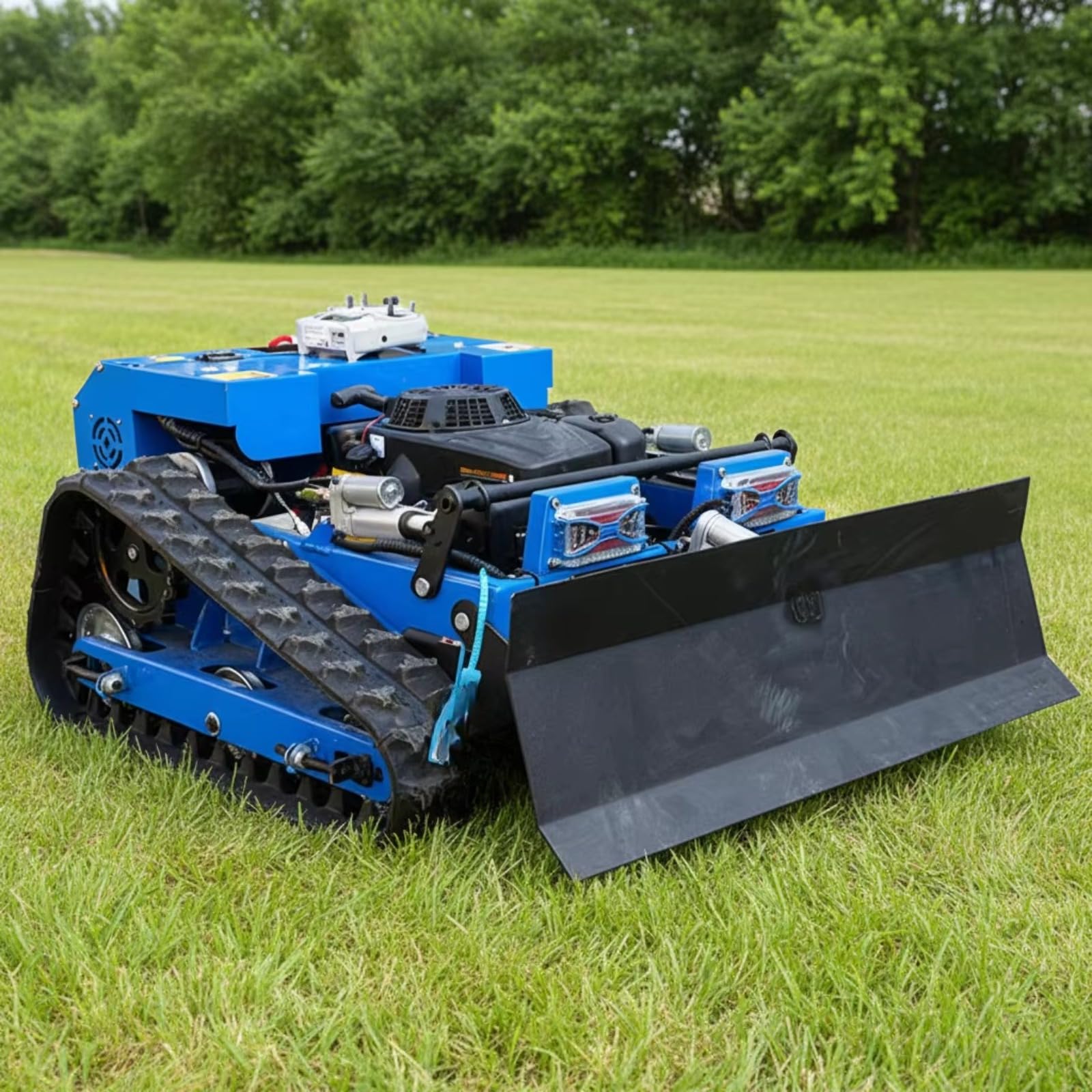 Cortacésped robot de límite virtual, cortador de césped con navegación GPS sin cables | Robot cortacésped de jardín para patios residenciales y parques con corte inteligente y altura de corte ajustable
