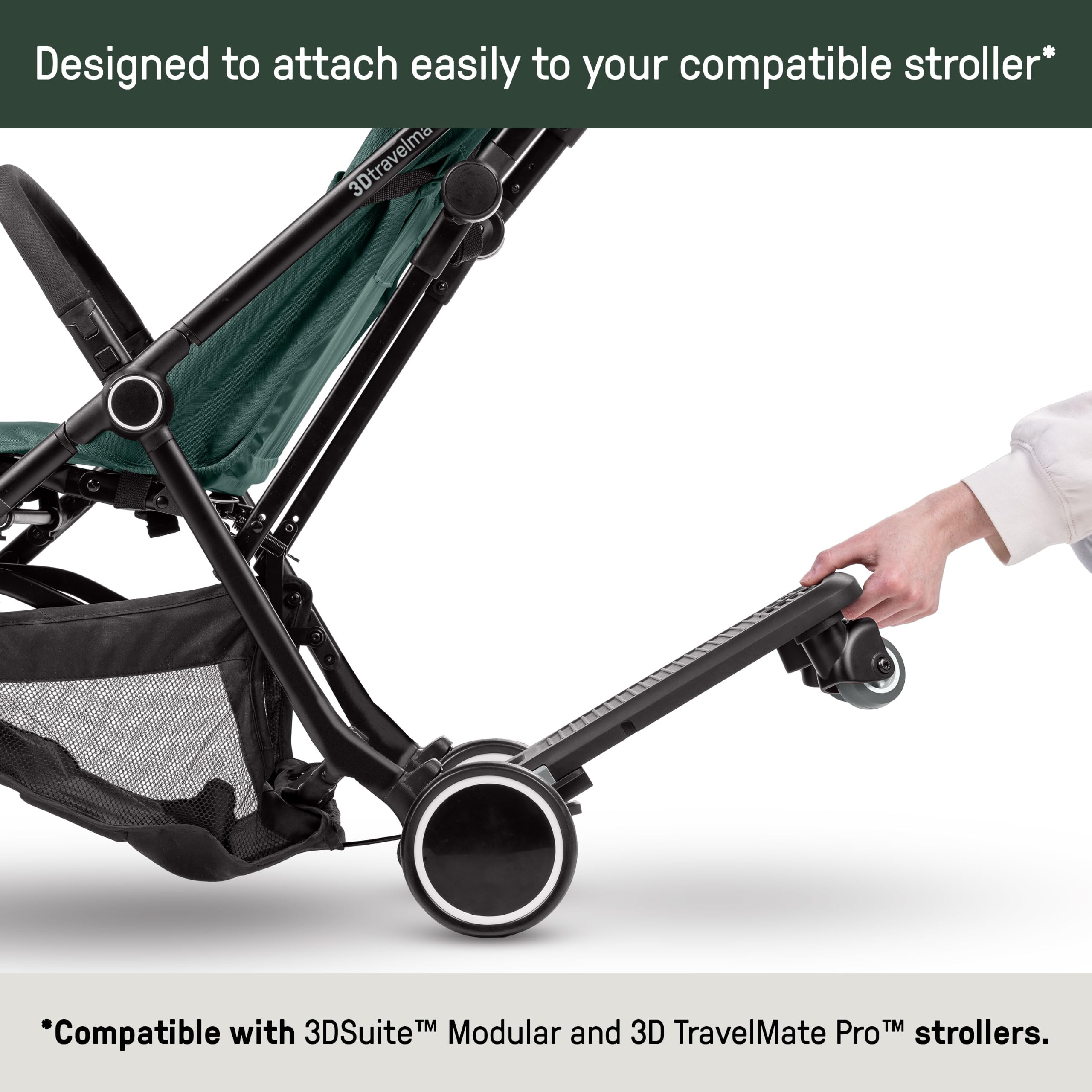 Ingenuity Marchepied pliable avec siège amovible, 2 en 1 pour enfants debout ou assis, pliable avec poussette, compatible avec poussette 3DSuite