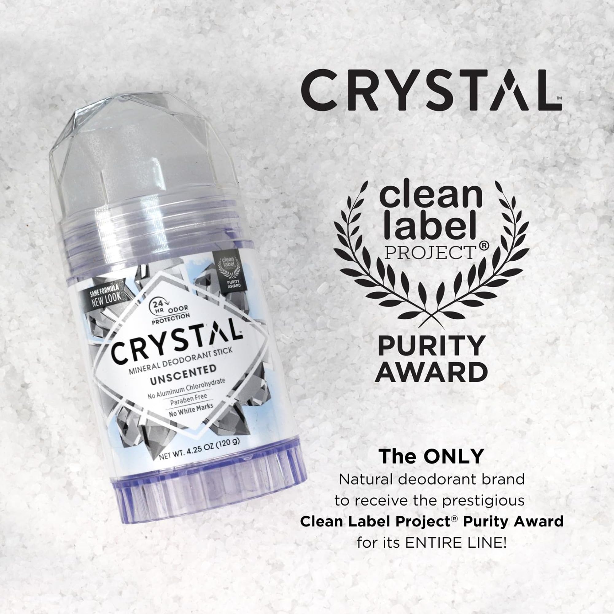 Crystal Mineral Deodorant Stick, Unscented 4.25 oz (Pack of 3) thumbnail 8