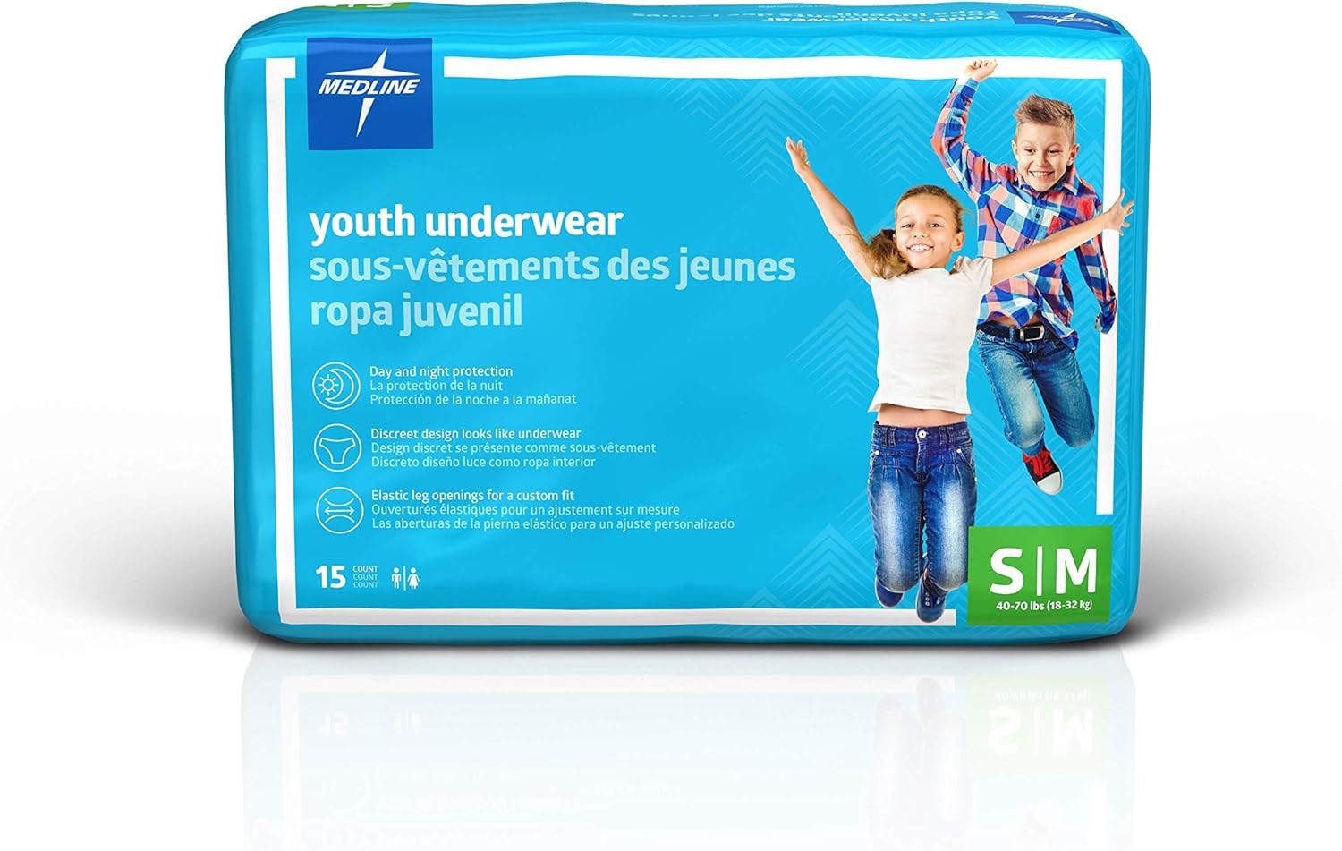 Medline Youth Disposable Protective Underwear, S/M Size for