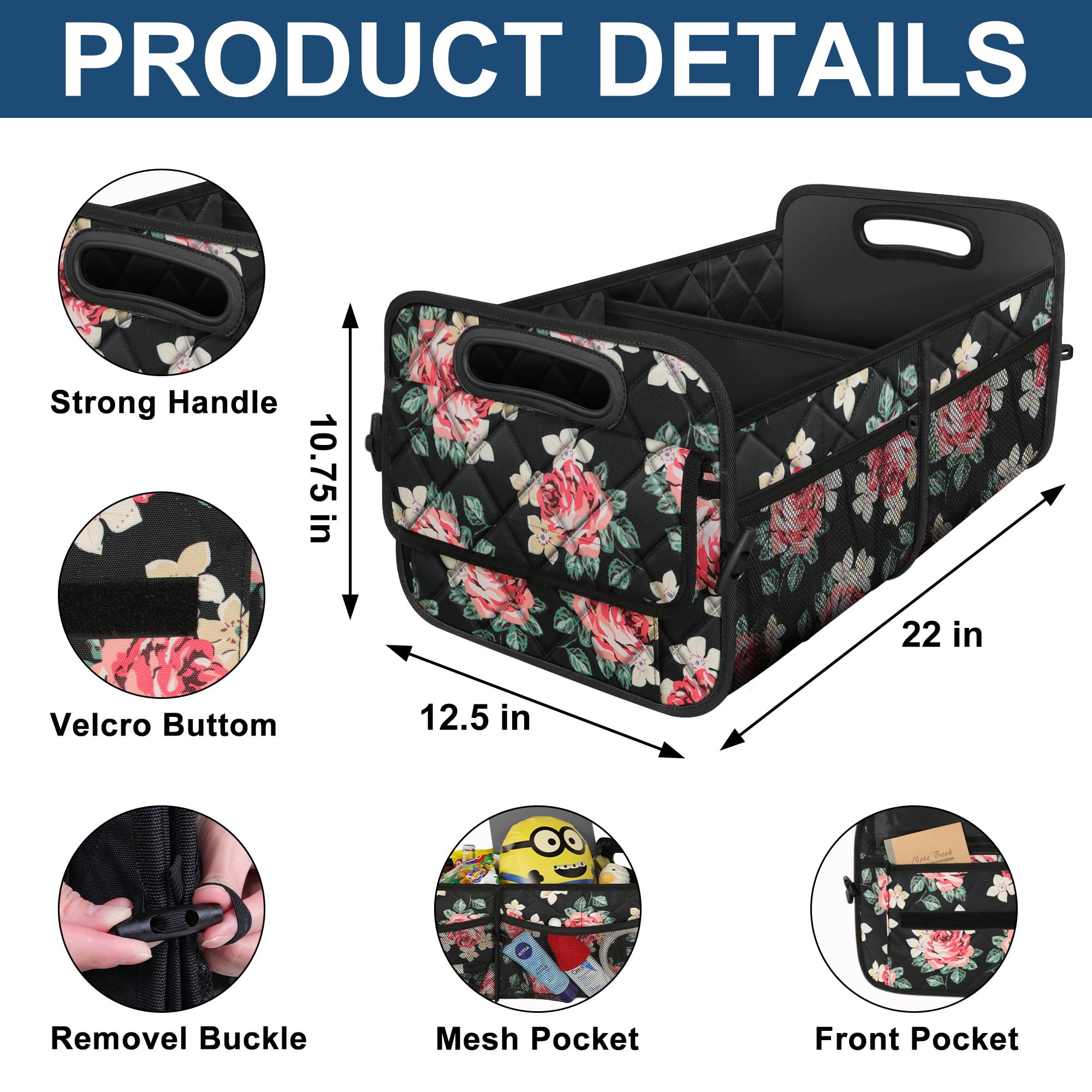 Organizer Per Bagagliaio Auto 50L – 6 Tasche, Impermeabile In Poliestere 600D – Accessorio Universale Per SUV E Auto - 2