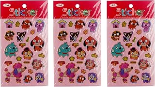 ستيكر لاصق بلاستيك بأشكال مختلفة للأطفال WX-005PPL-3A-5148 من ثري ايه، متعدد الألوان 34