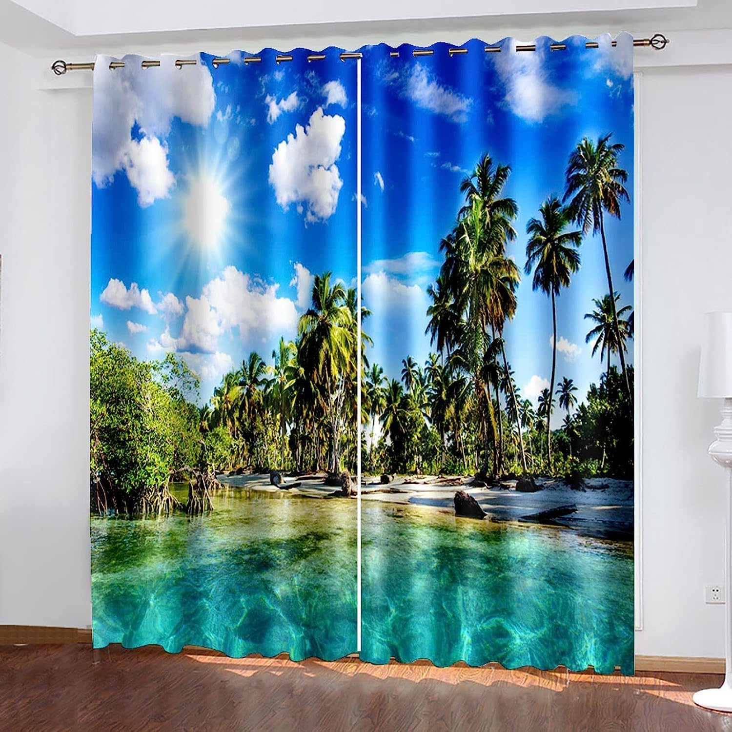 Rideau 3D Paysage D'Arbres Forestiers - Finition Haut de Gamme pour Chambre