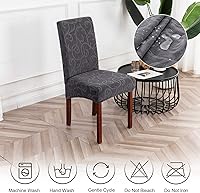 Vista 7 de Genina Fundas impermeables elásticas para sillas de comedor, fundas para sillas Parsons para comedor, cocina, funda protectora para silla