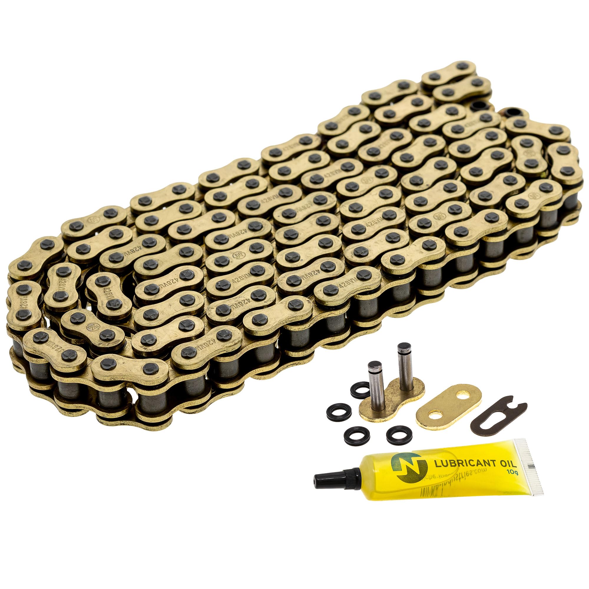 US三軒茶屋 Exclusive/Hard Riding Chain NICHE Gold 428 X-Ring Chain 122 Links with Connecting Master Link