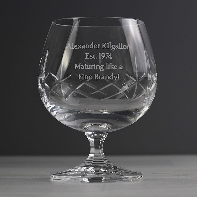 Custom Crystal Cut Brandy Cognac Personalised Glass for Best Man Fathers Day Wedding
