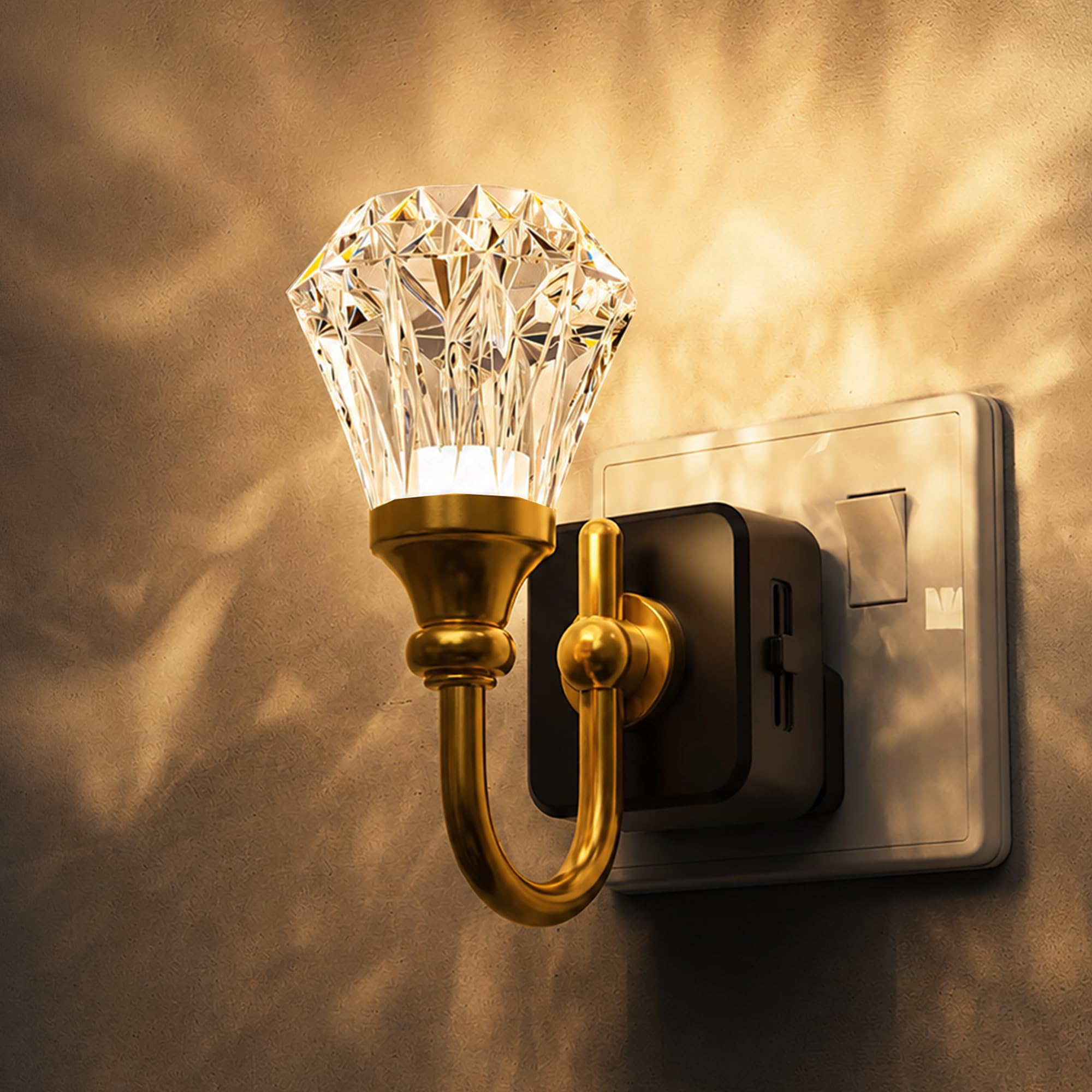 LOHAS-LED Night Light Plug in Wall, Clear Diamond Acrylic LED Nightlight