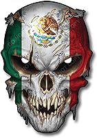 Vista 18 de Calcomanía de calavera – Calcomanías de calavera prémium para camiones y automóviles – Calcomanías de bandera estadounidense con calavera roja