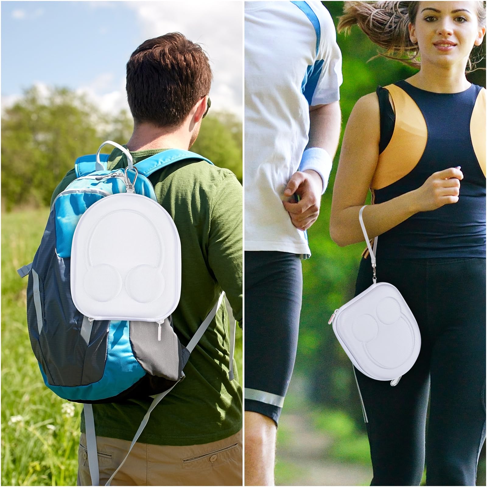 Funda rígida EVA para auriculares inalámbricos Sony WH-CH510/WH-CH520 con cancelación de ruido, bolsa de almacenamiento protectora de viaje premium (blanco)