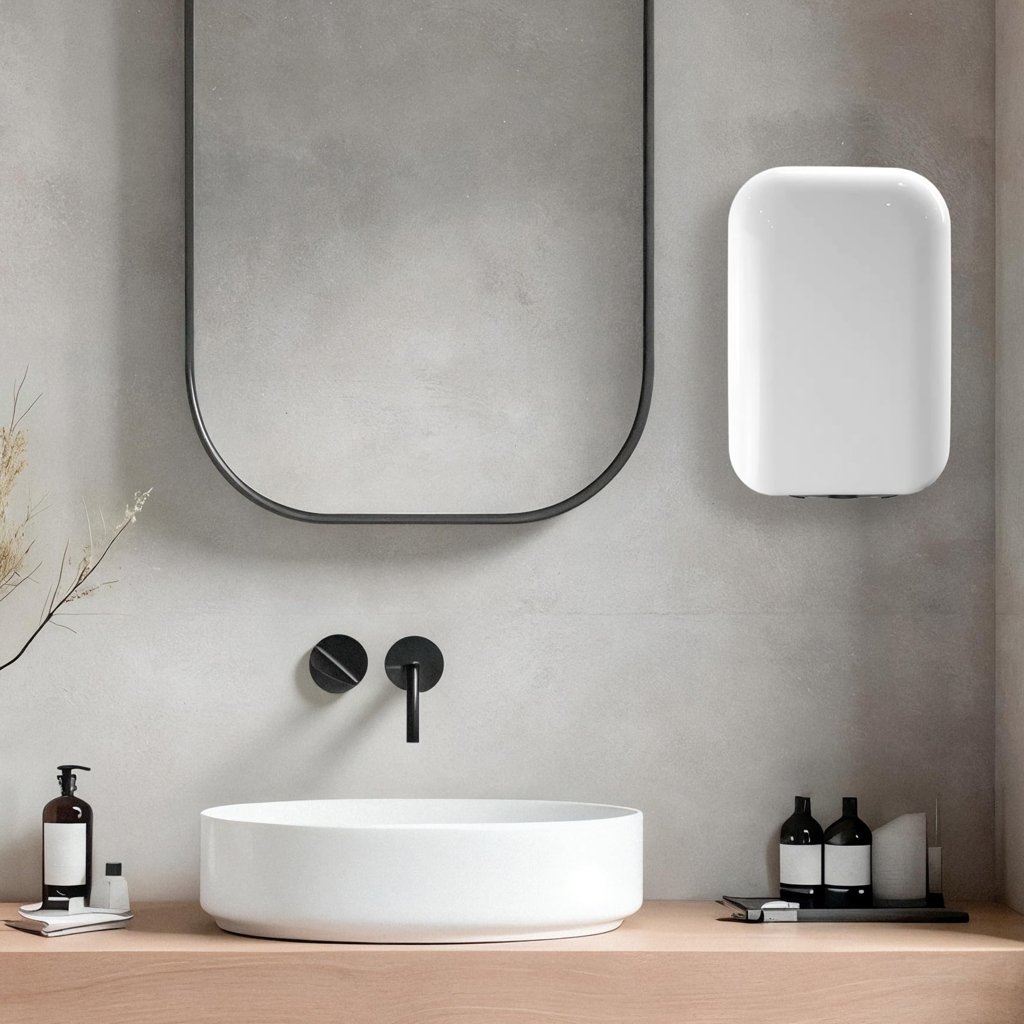 AURA LUXURY COLLECTION Secador de manos automático de alta velocidad con filtro HEPA E11 – Motor DC de larga duración, silencioso, sensor de infrarrojos, protección múltiple, carcasa ABS (blanco)