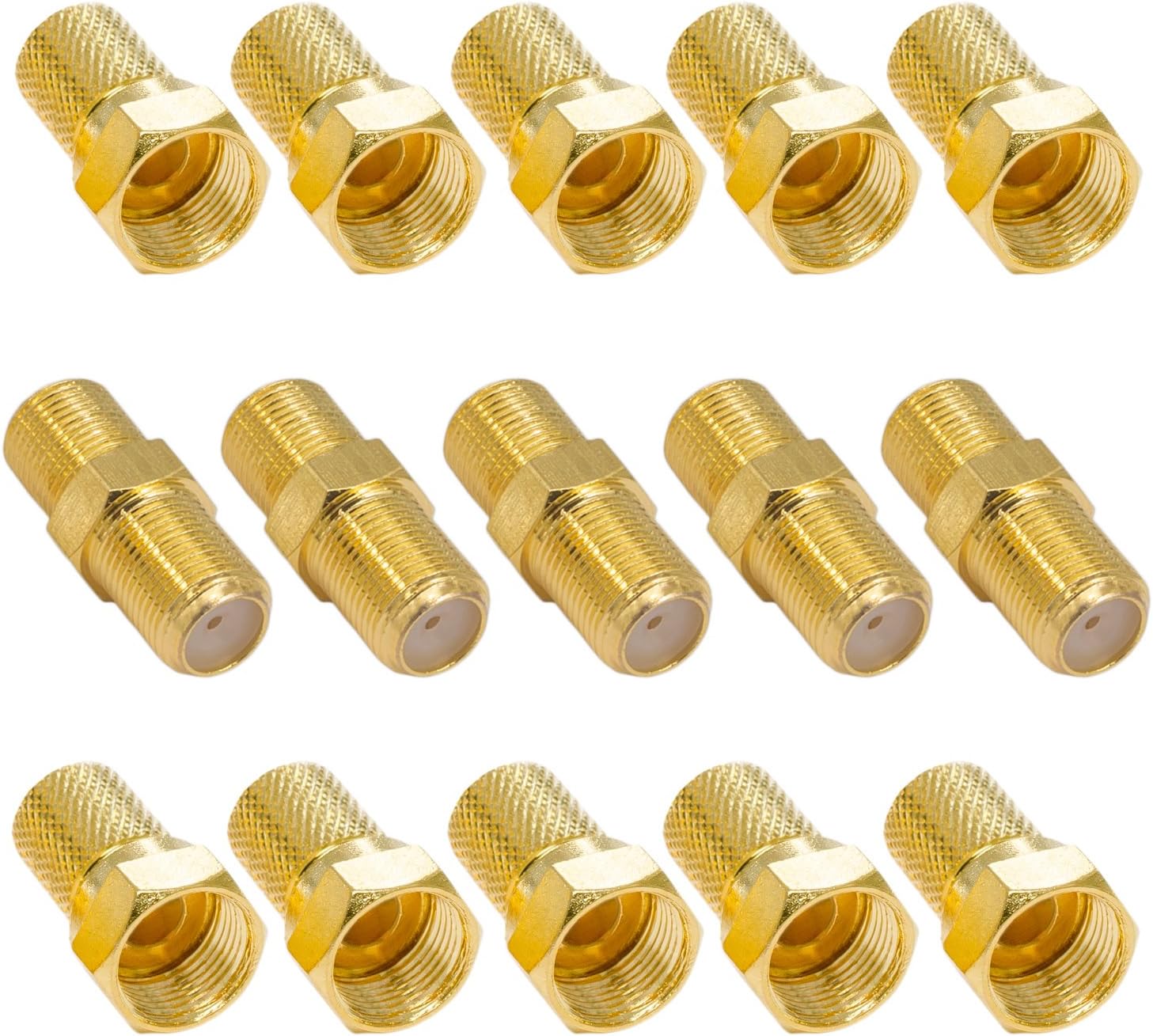 HB-DIGITAL 10x F-Stecker für 7 mm Koaxialkabel mit breiter Mutter, vernickelt, ohne Gummidichtung | Antennenkabel, SAT-Kabel, BK-Anlagen