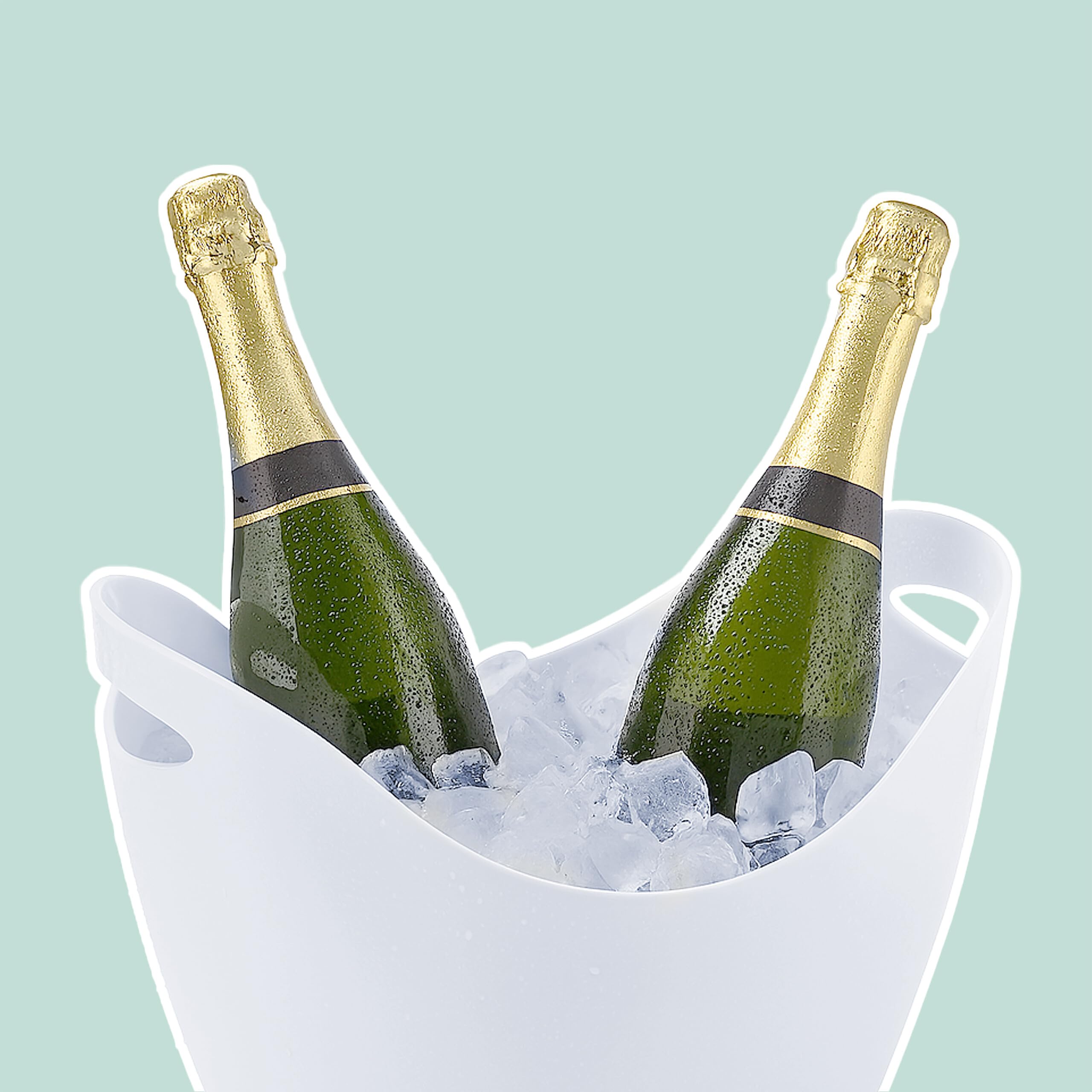 Relaxdays Cubitera para Botellas, 8 L Volumen, Enfriador Bebidas, Champanera, Cava, Vino, 25,5 x 35 x 25,5 cm, Blanco