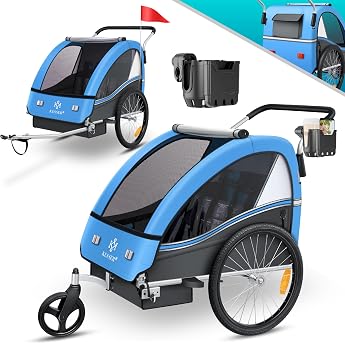 KESSER&reg; Children's Trailer Bicycle Trailer Sport-RX 2 in 1 Jogger Function Children's Bicycle Trailer + 5-Point Safety Belt 3