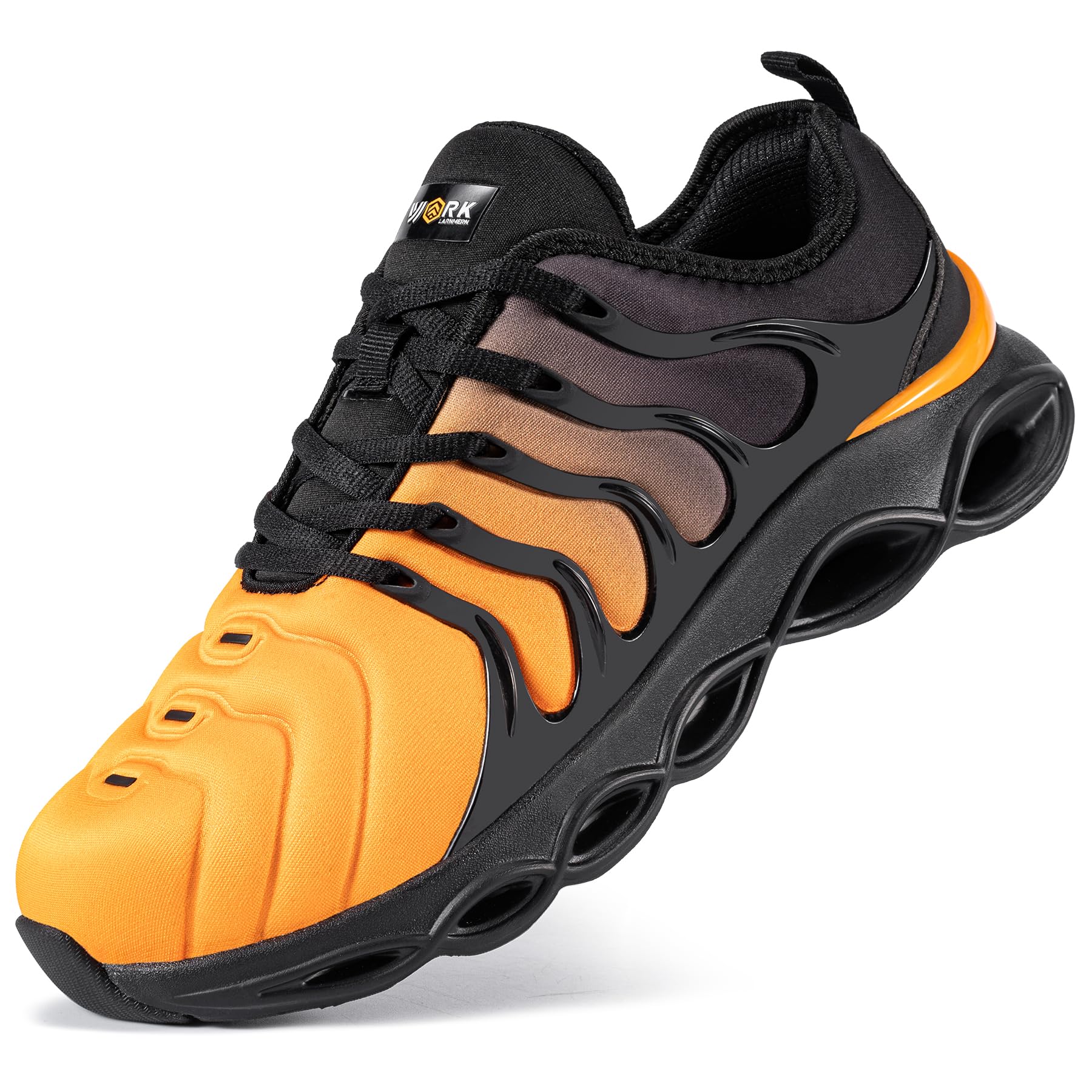 LARNMERN Chaussures de Sécurité Femme Embout Acier Respirante Orange 40 EU