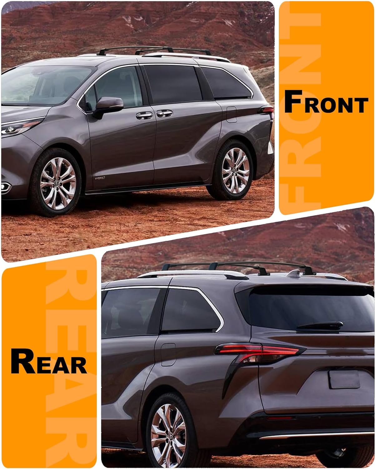 Snailfly 220 Lbs Roof Rack Cross Bars Fit for 2021 2022 2023 2024 2025 2026 Toyota Sienna W/Side Rails Crossbars Cargo Carrier Accessories