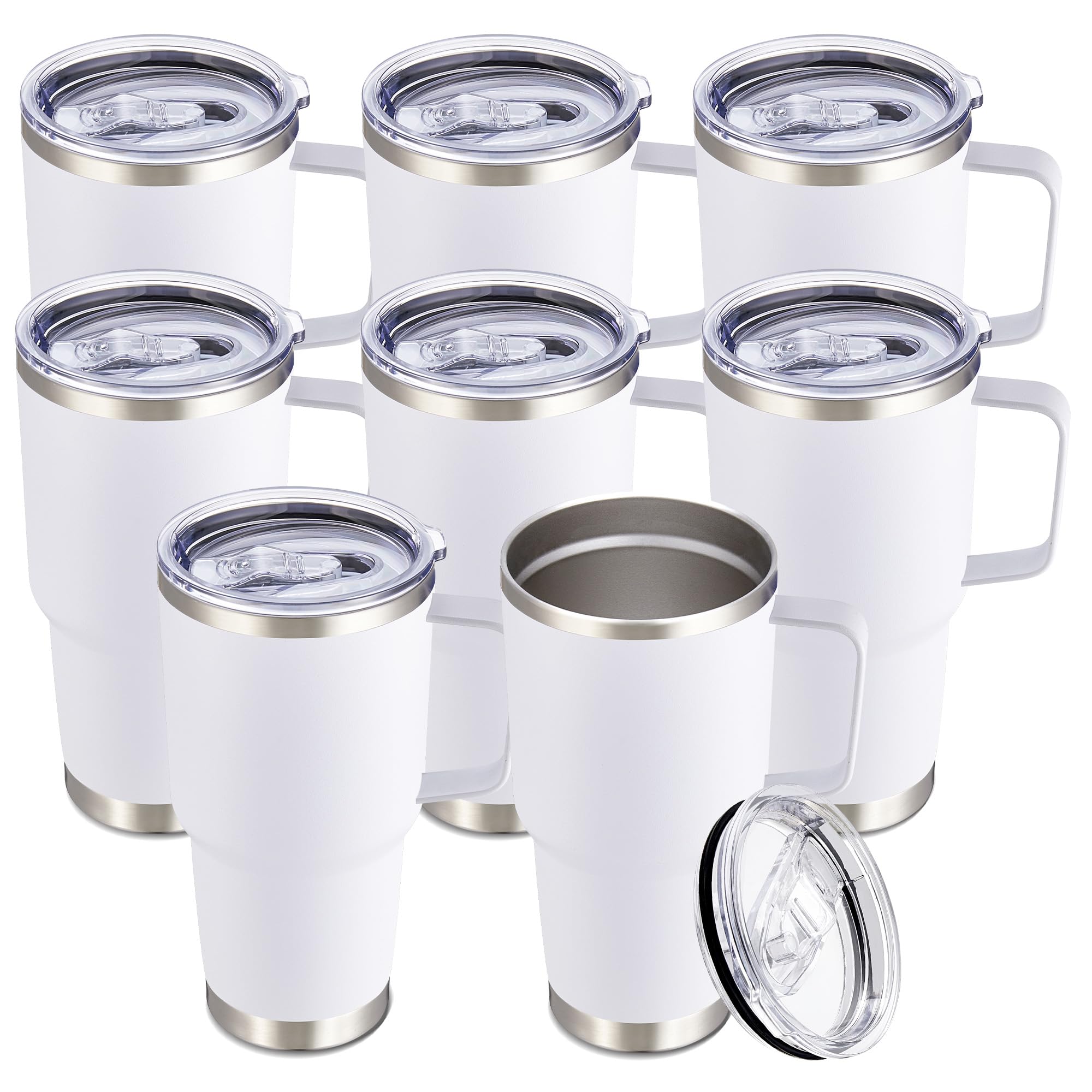 Cool Yoleb 30 oz Tumbler with Handle and Lid Stainless Steel Tumblers Bulk Double Wall Vacuum Insulated Travel