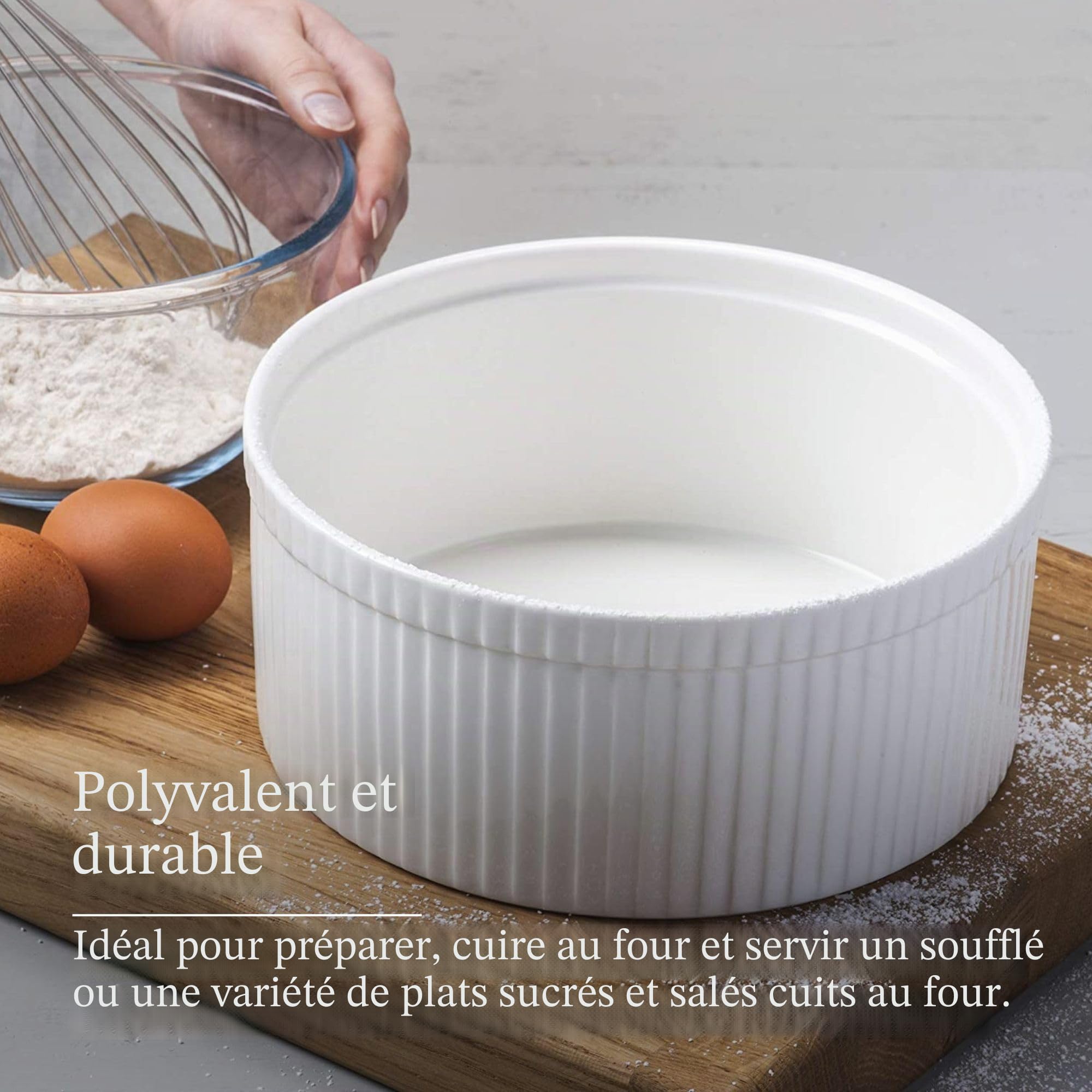 WM Bartleet & Sons 1750 Moule à soufflé traditionnel en porcelaine - Blanc, blanc, 22 cm