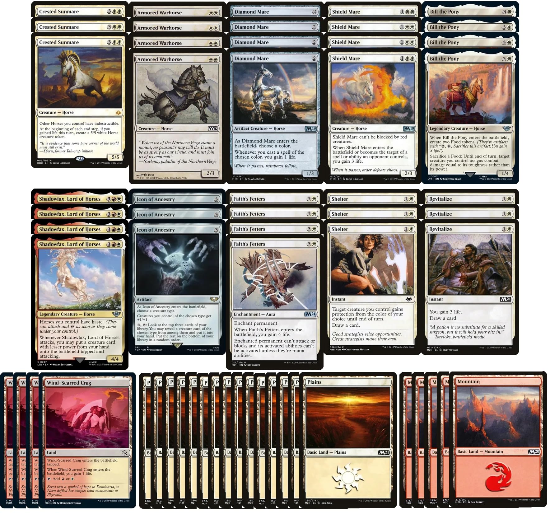 Elite Horse Lifegain Deck - Red White Boros - LOTR Lord of The Rings - Modern Legal - Custom Built - Magic The Gathering - MTG - 60 Card!