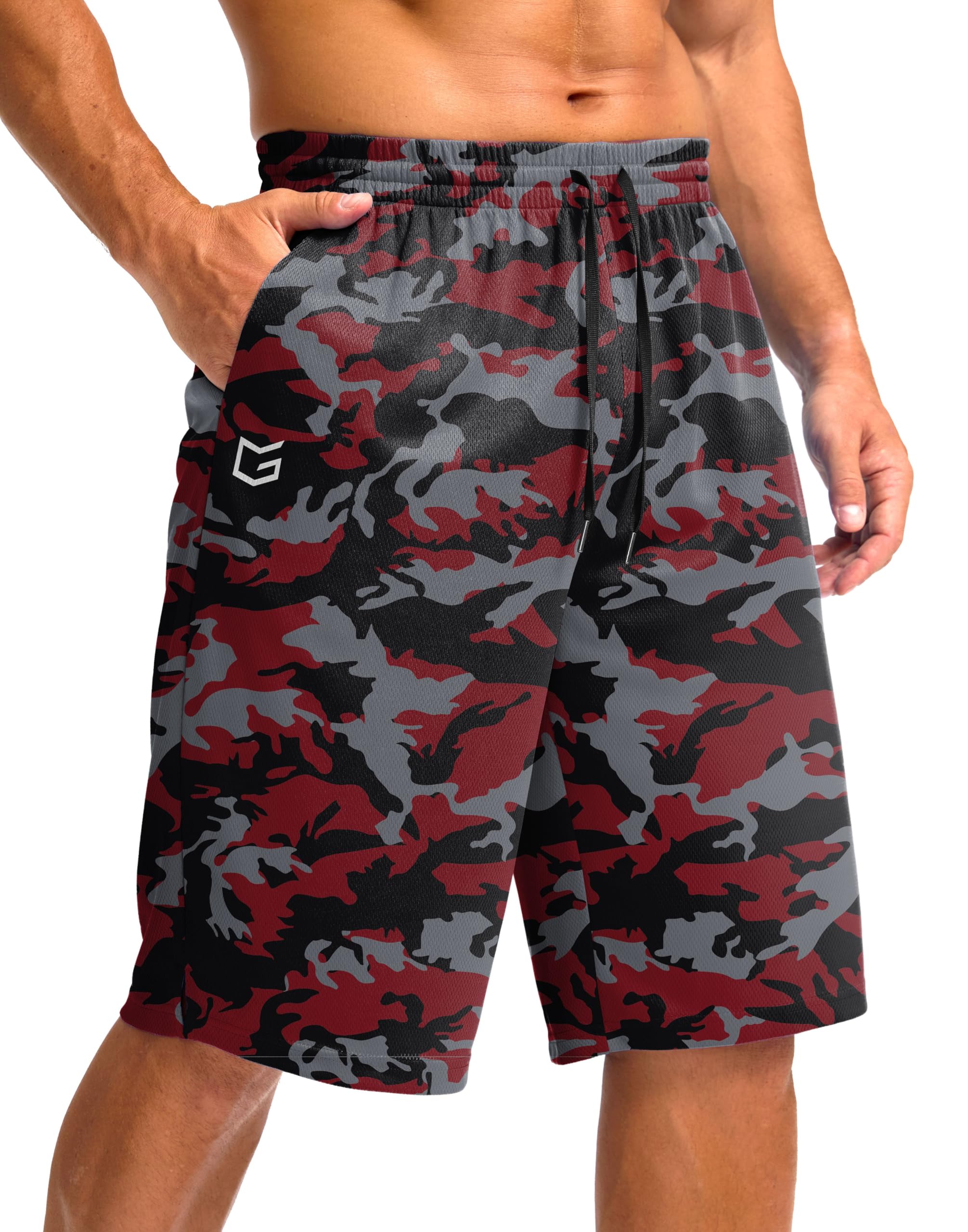 G Gradual Men's Athletic Shorts with Pockets 11" Long Basketball Shorts Lightweight Quick Dry Gym Workout Shorts for Men