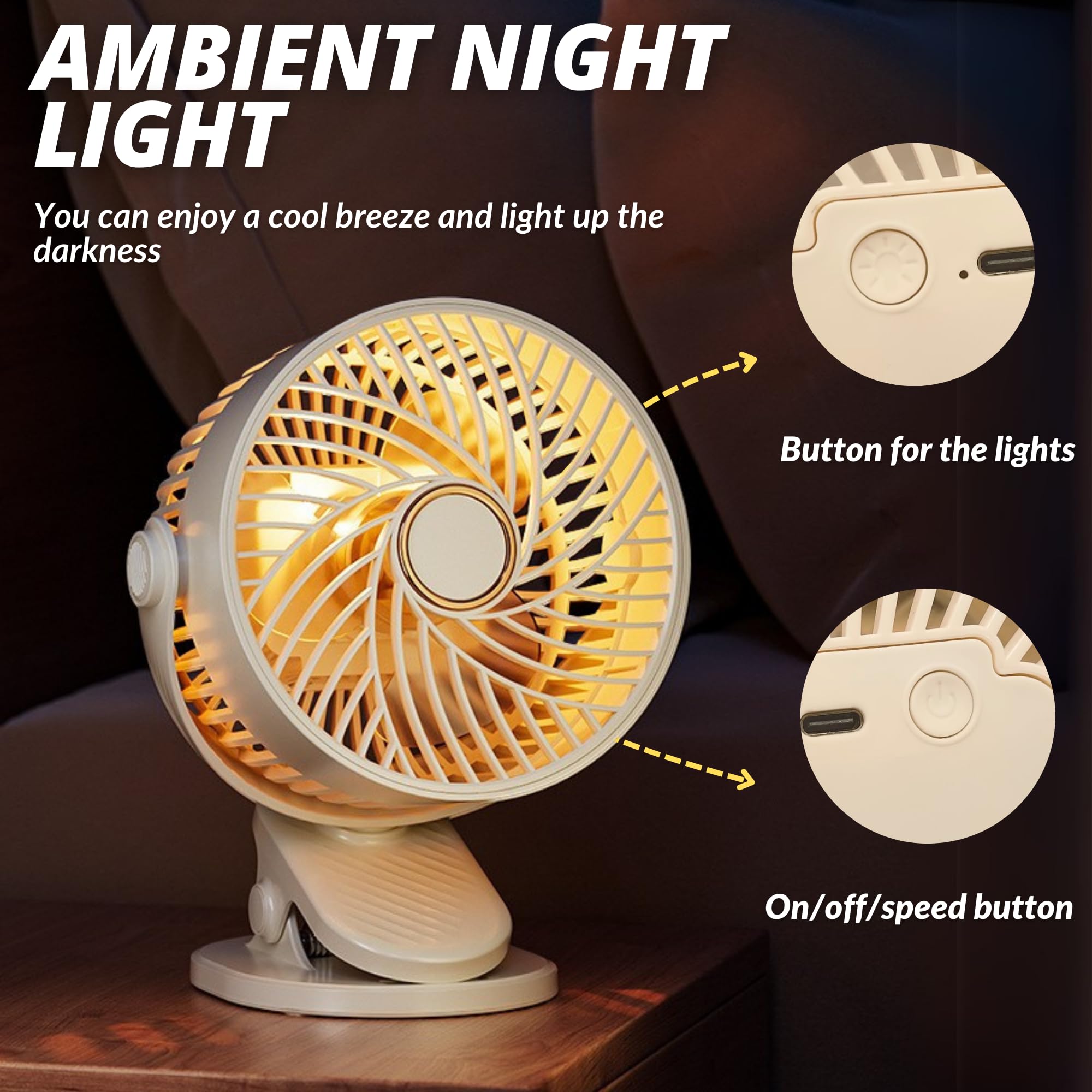 MAGIC SELECT Clip Fan With 5 Speeds Silent Table Fan With