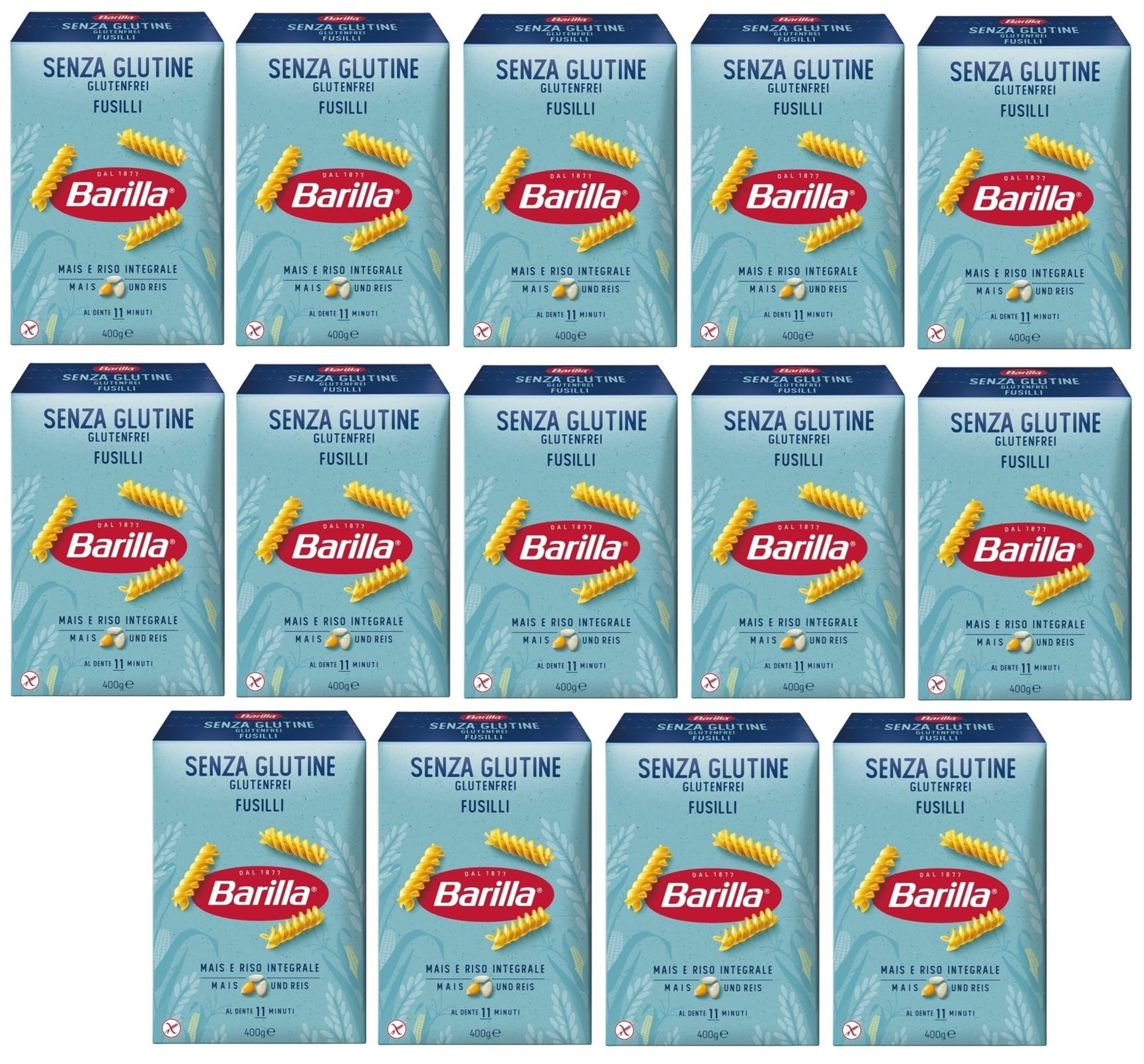 29er-Pack Testpaket Pasta Barilla Fusilli Divella Spaghetti Senza Glutine,Glutenfreie Nudeln Italienische Pasta 400g