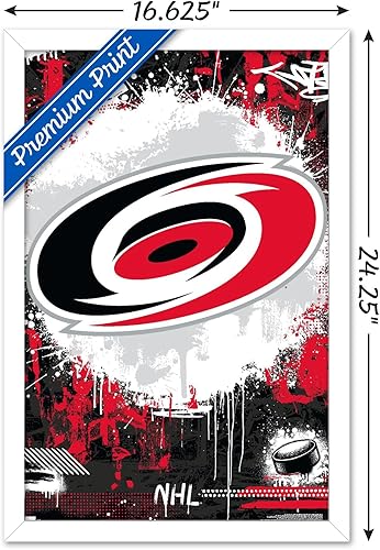 Vista 30 de Trends International NHL Carolina Hurricanes - Póster de pared Maximalist Logo 23, 22.4 pulgadas de largo x 14.7 pulgadas, versión enmarcada