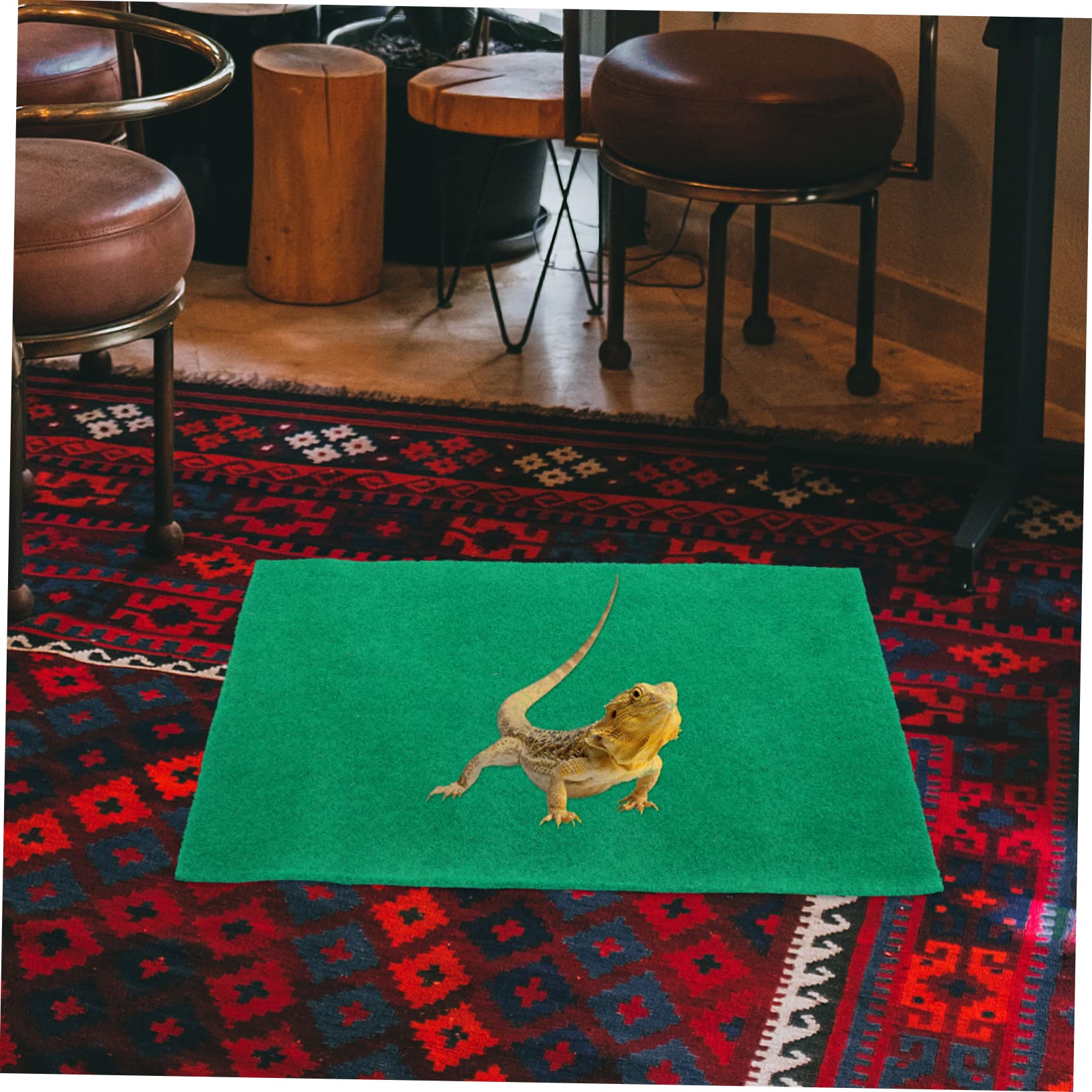 Tapis pour Reptiles Absorbant 50x30cm Litière pour Tortues et Serpents Lot de 2 Vert