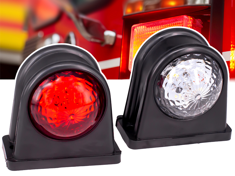 12V 24V 8 LED Side Marker Lights Indicator Rubbers Lamp Red White For Trailer Truck Caravan Van