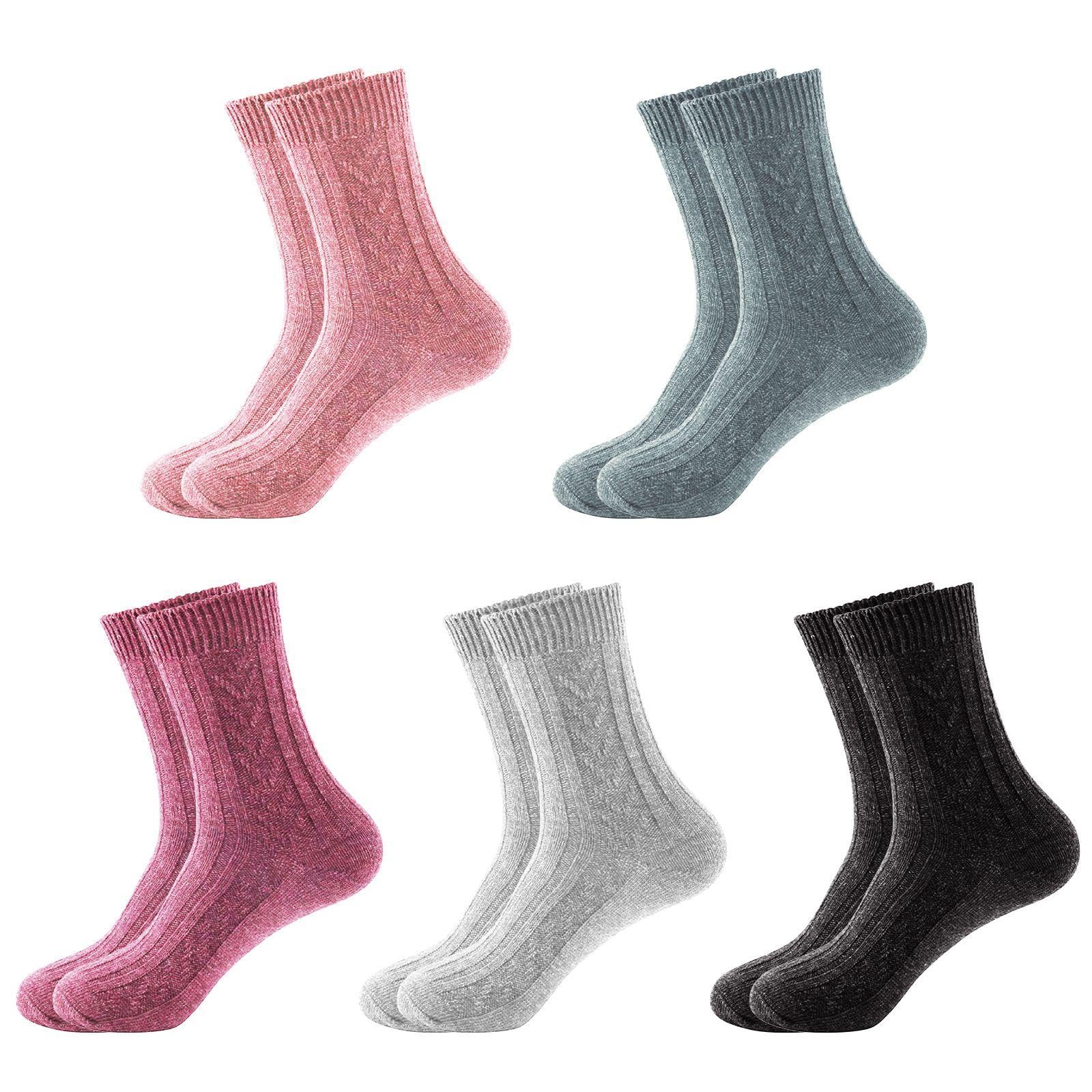 WUFGWBD 5 Pairs Of Women'S Socks, Warm Socks, Soft Elastic Socks, Simple Design Socks, Sleep Socks, Home Socks