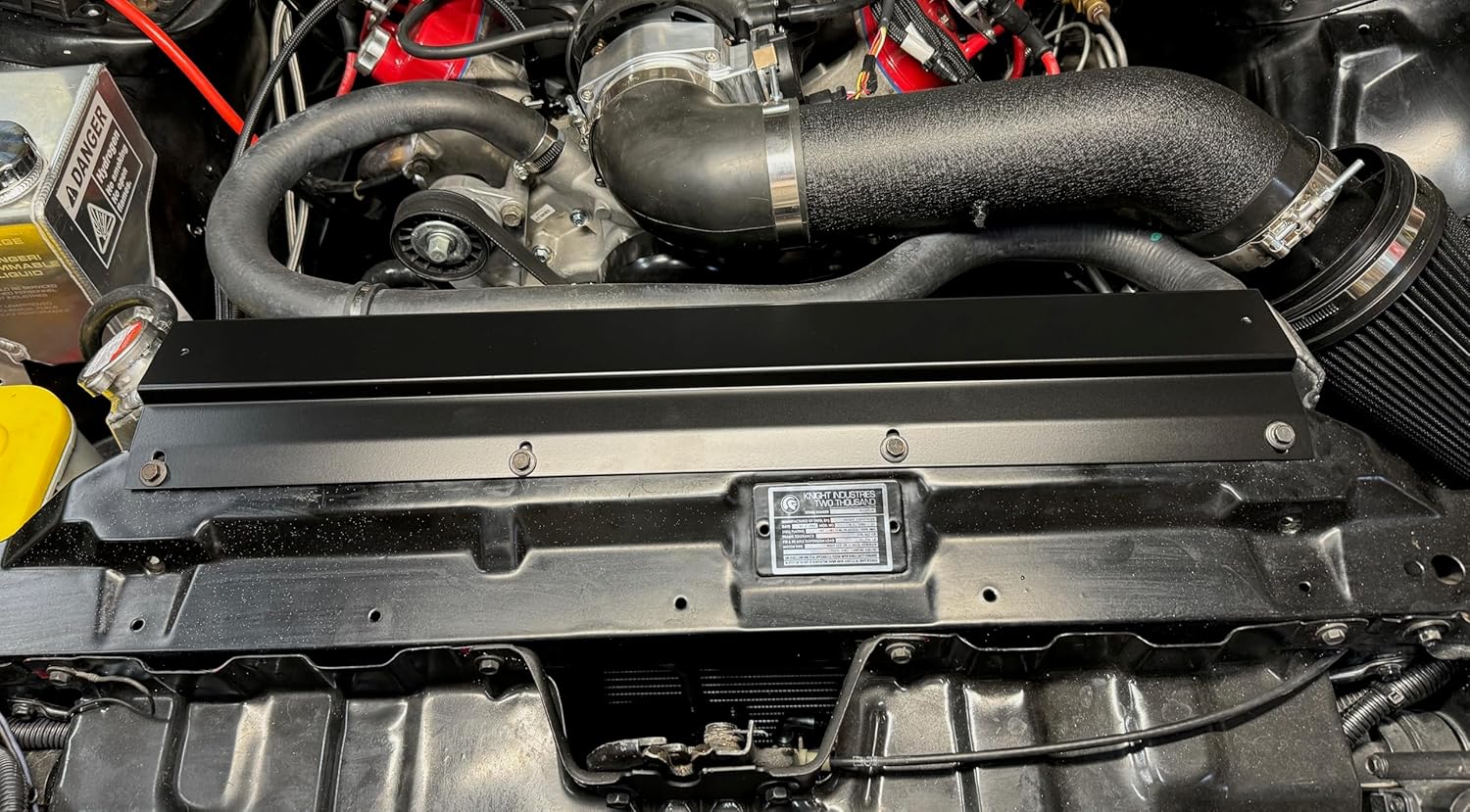 Radiator Upper Support Bracket/Shroud for 1982-1992 3rd Gen Chevrolet Camaro/Pontiac Firebird, Fits Aftermarket 3-row Radiators (Black Semi-Gloss Powder Coat) [The Original, Made in North Carolina]