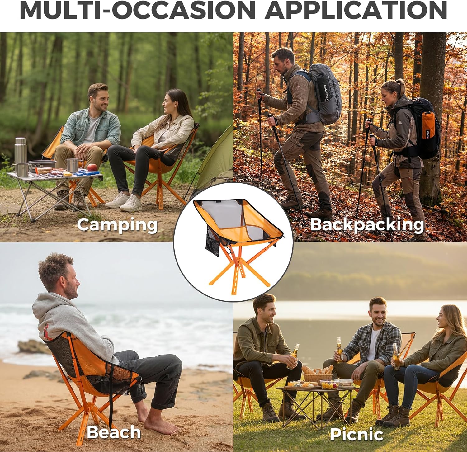 Sitpack Campster 2.0 Ultra Lightweight Backpack Chair with 5s Folding, Small Compact Portable Hiking Chairs with Bottled Sized for Camping, Outside, Beach, Climbing, Fishing