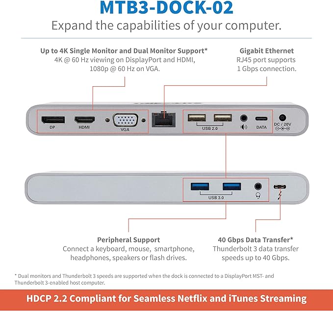 Tripp Lite Thunderbolt 3 Dock Hub 4K miniatura 2